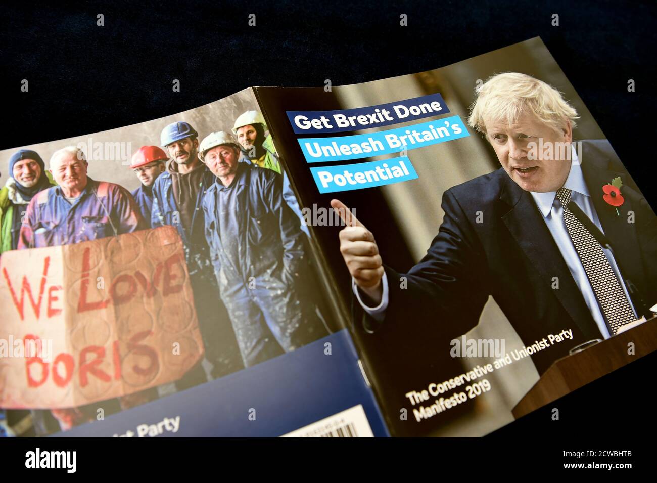Manifesto del partito conservatore per le elezioni generali del 2019 Foto Stock