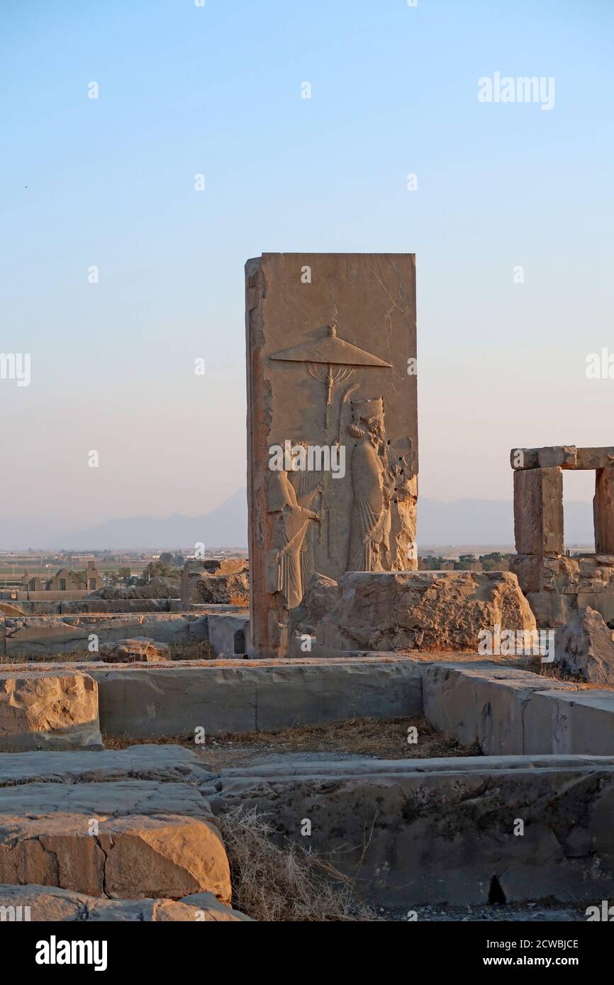 Fotografia del palazzo di Xerxes a Persepolis, Iran. Foto Stock