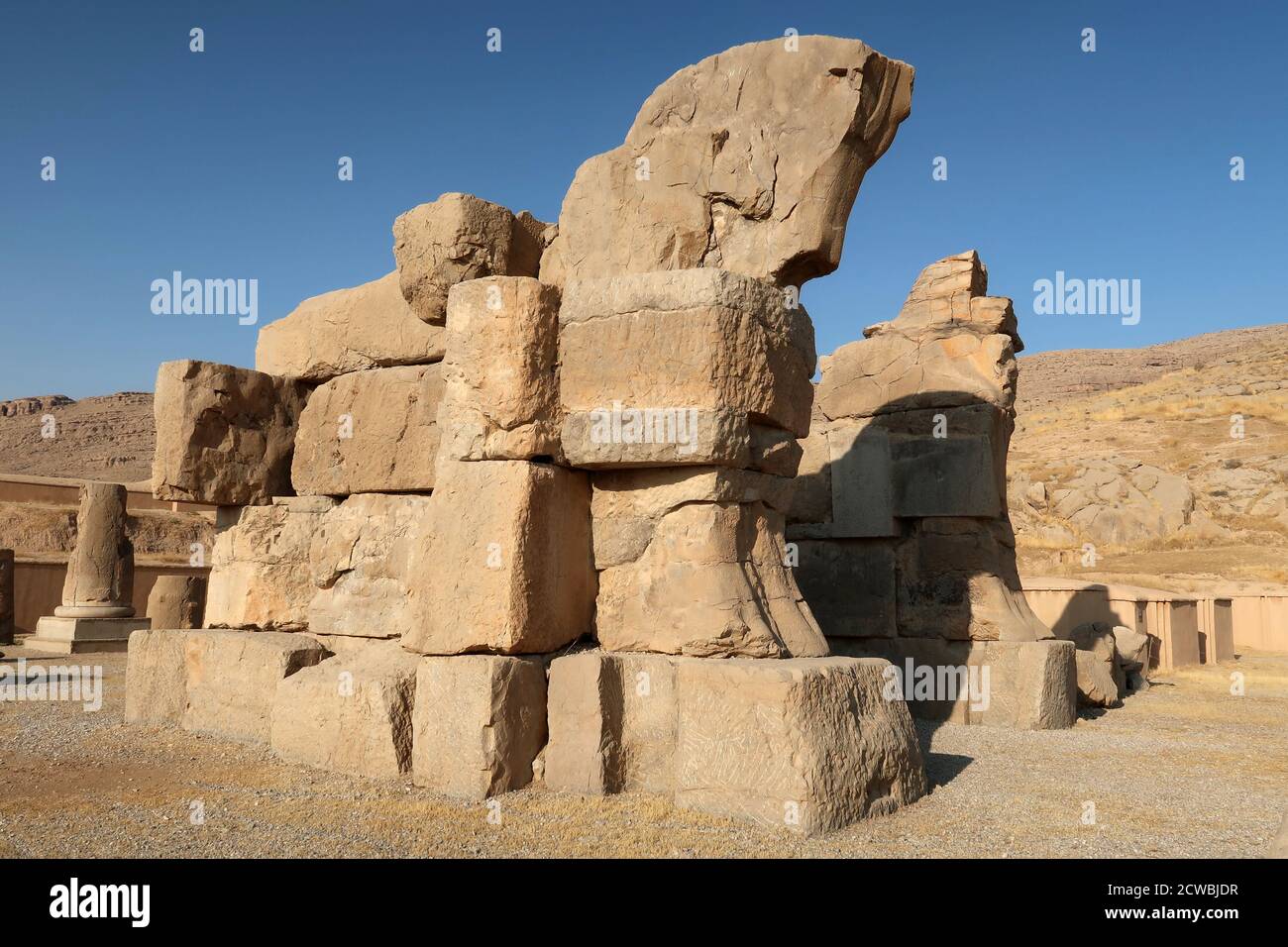 Fotografia della porta incompiuta di Persepolis che probabilmente era Iniziato dal re Artaserse III Ochus Foto Stock