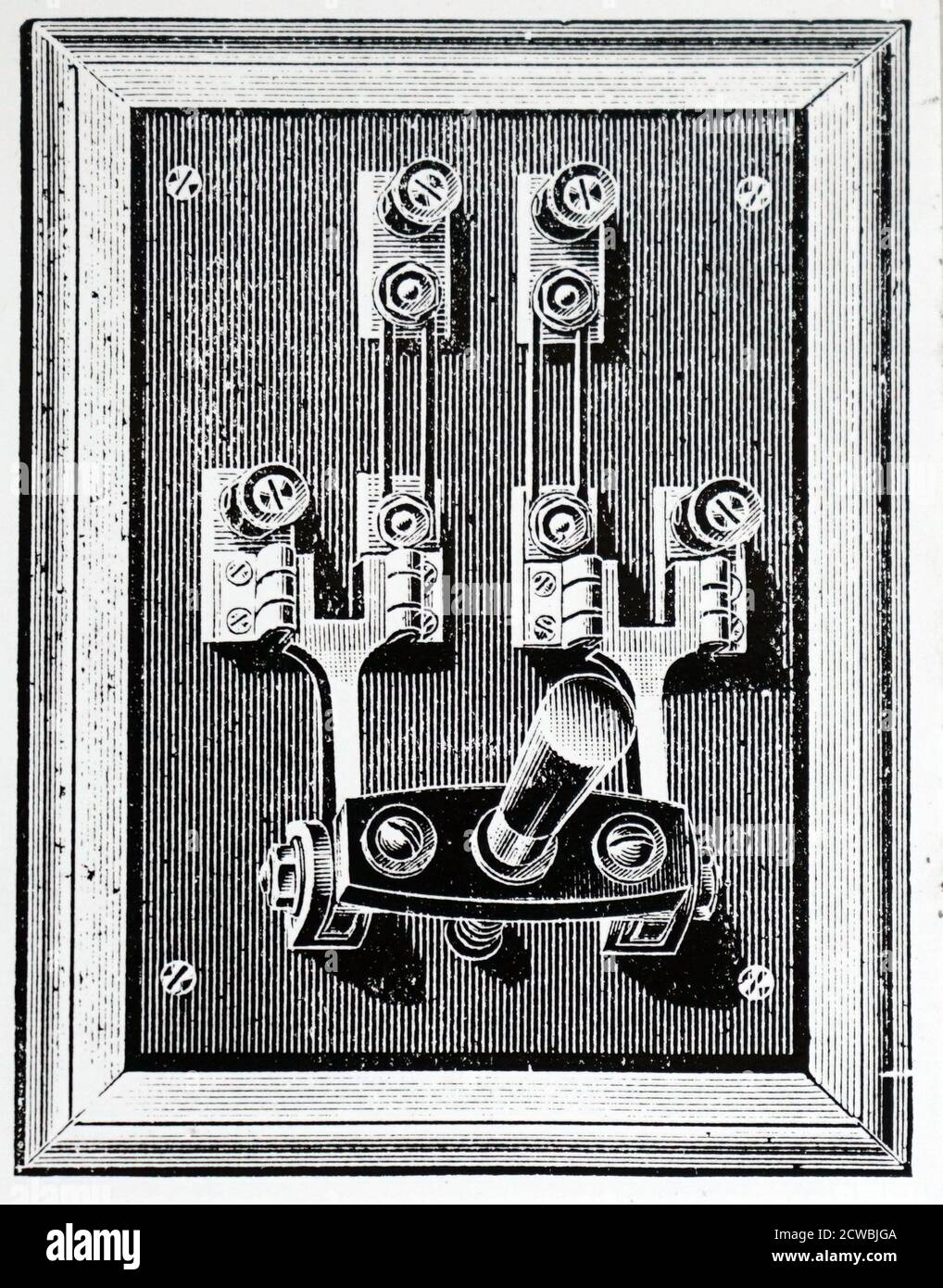 Incisione raffigurante un interruttore principale dipolo Foto Stock