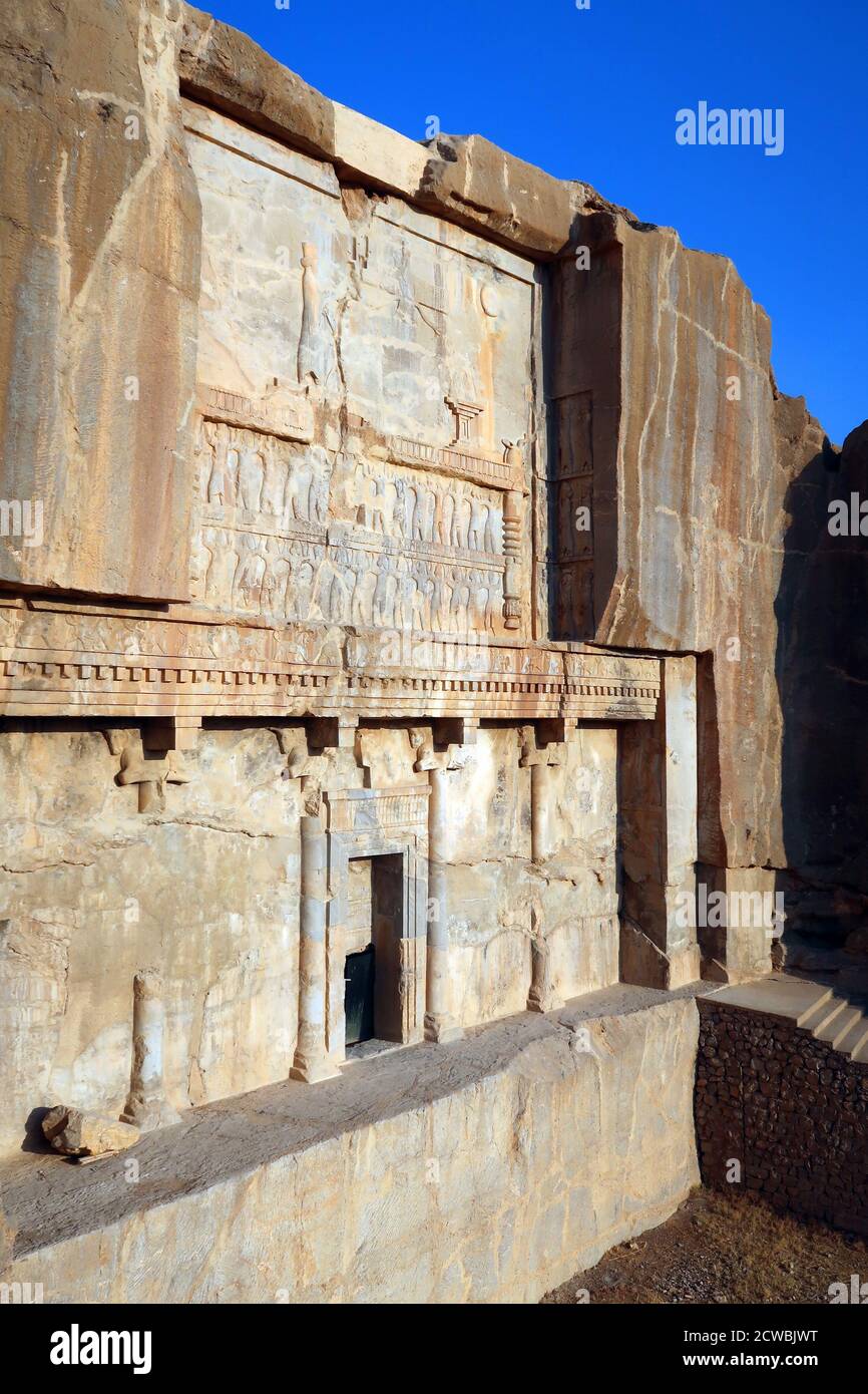 Fotografia della tomba reale di Artaserse II di Persia, Persepolis, Iran. Foto Stock