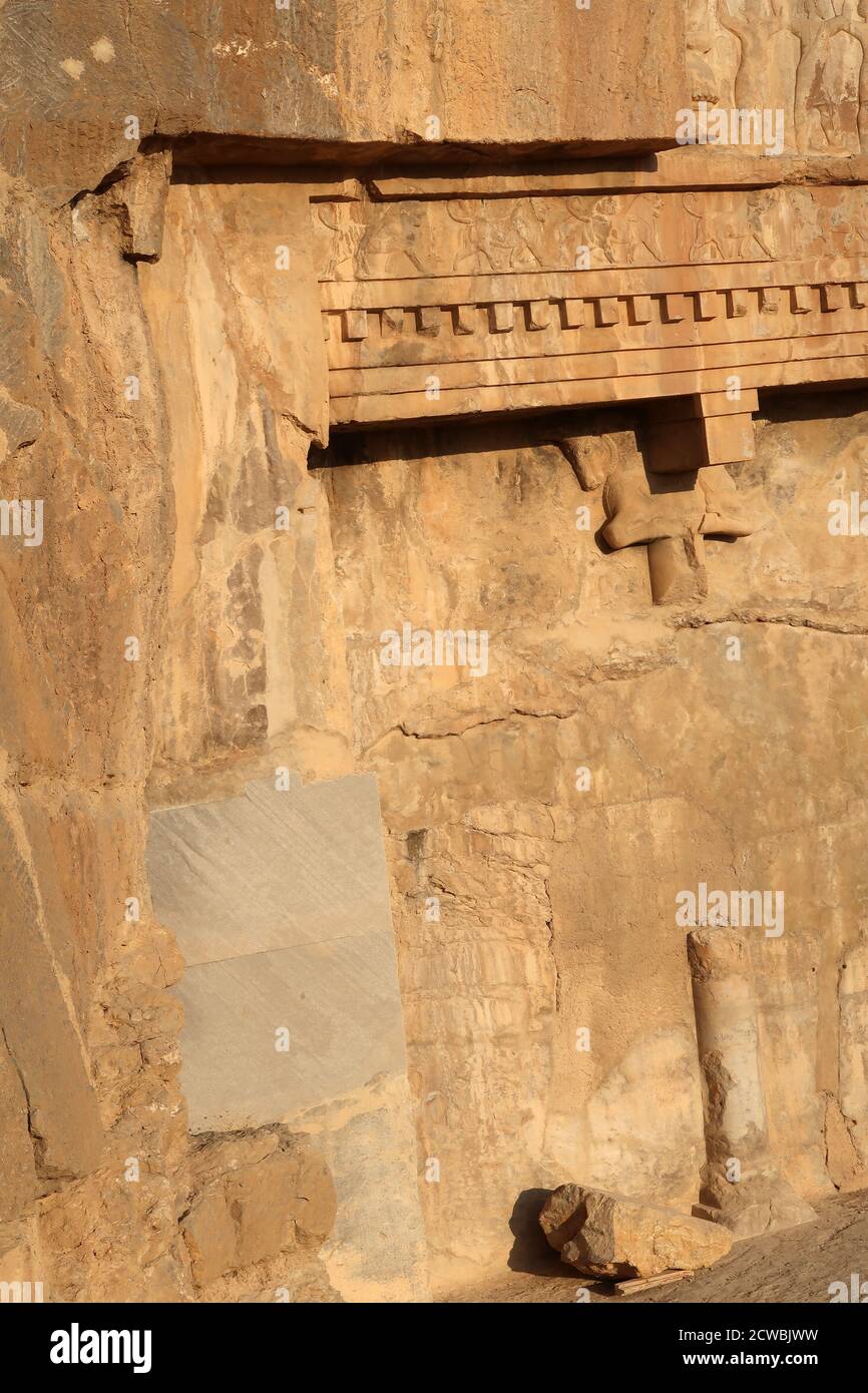 Fotografia della tomba reale di Artaserse II di Persia, Persepolis, Iran. Foto Stock