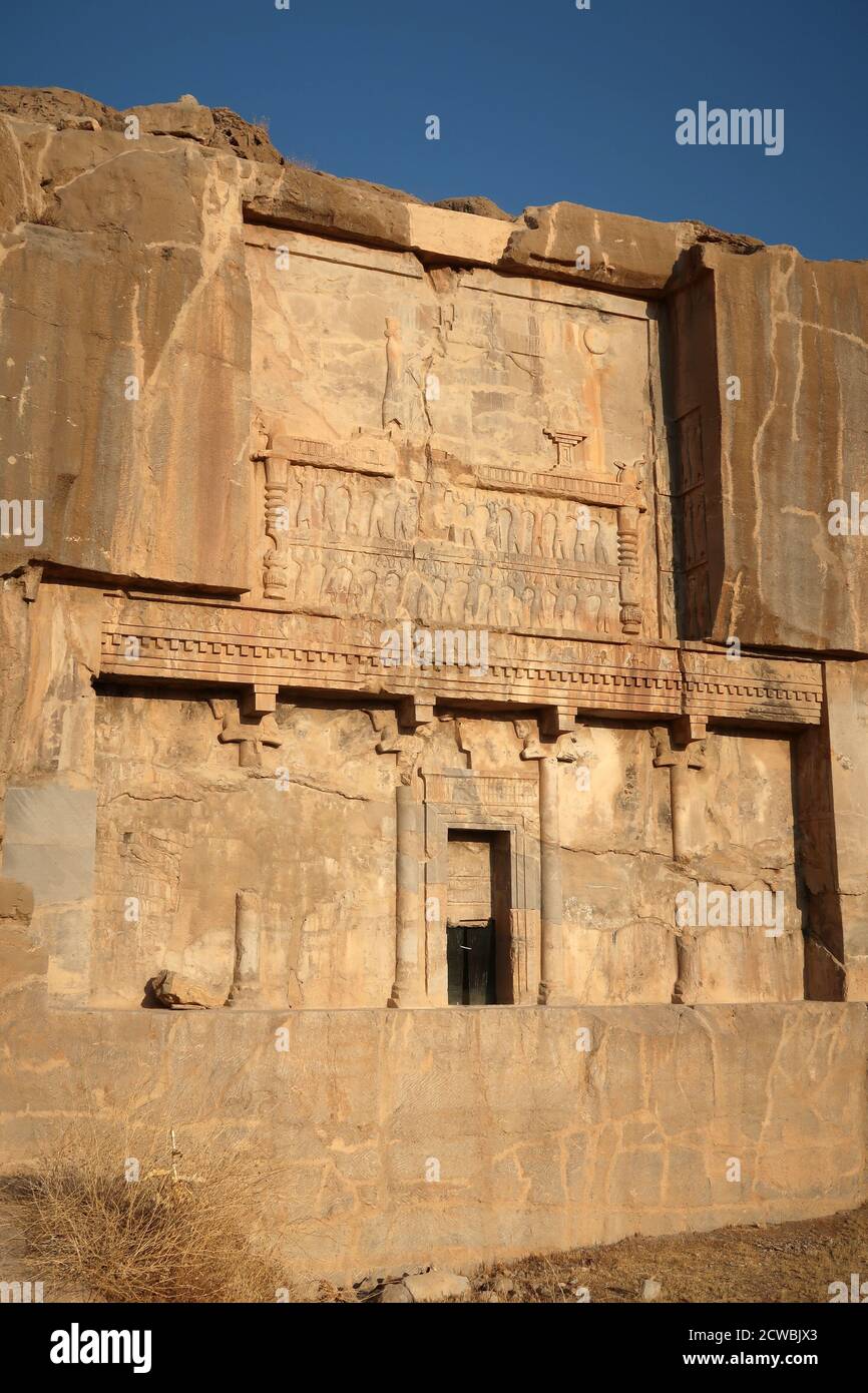 Fotografia della tomba reale di Artaserse II di Persia, Persepolis, Iran. Foto Stock