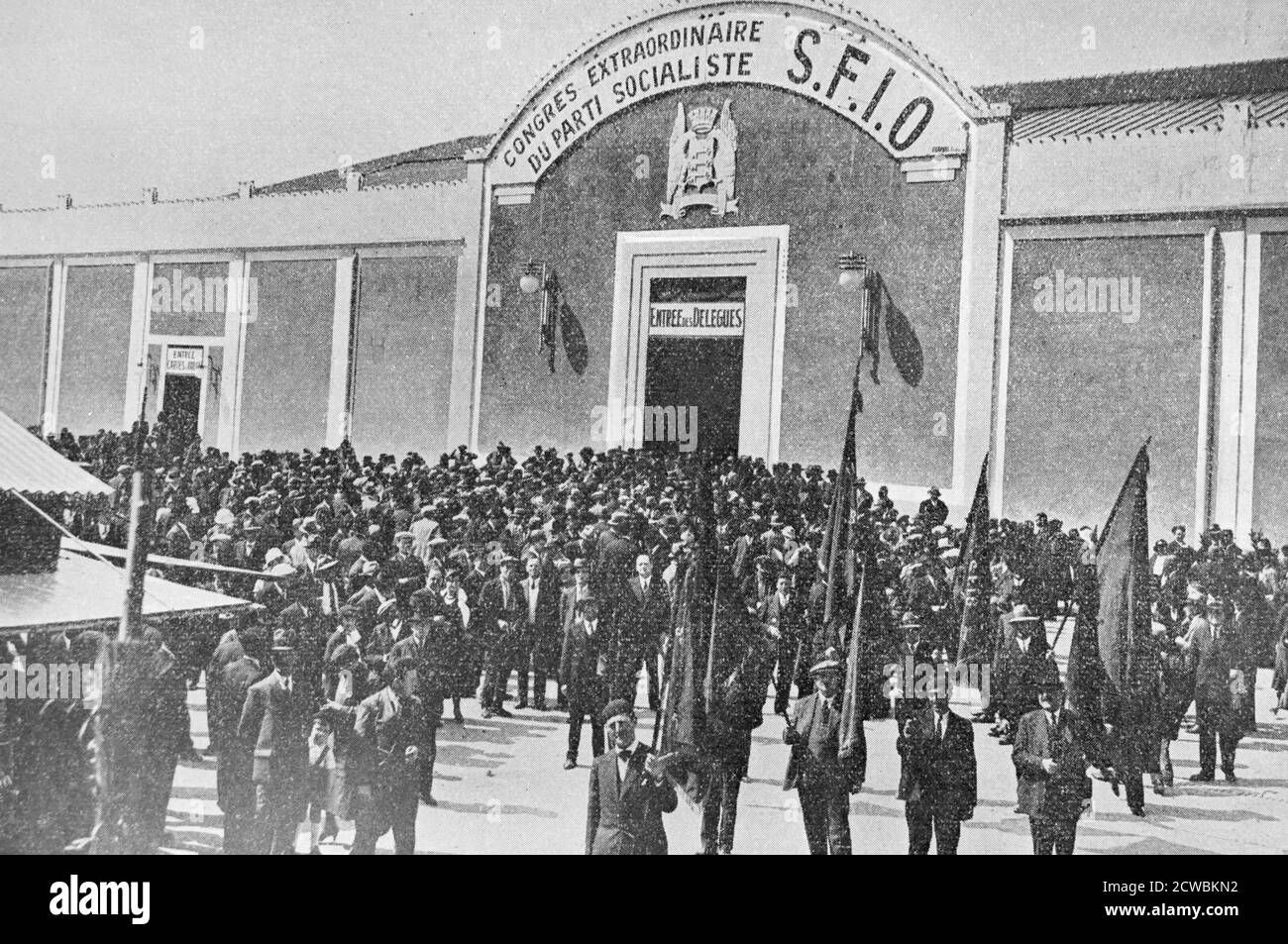 Foto in bianco e nero della Conferenza socialista di Avignone, maggio 1933. Foto Stock