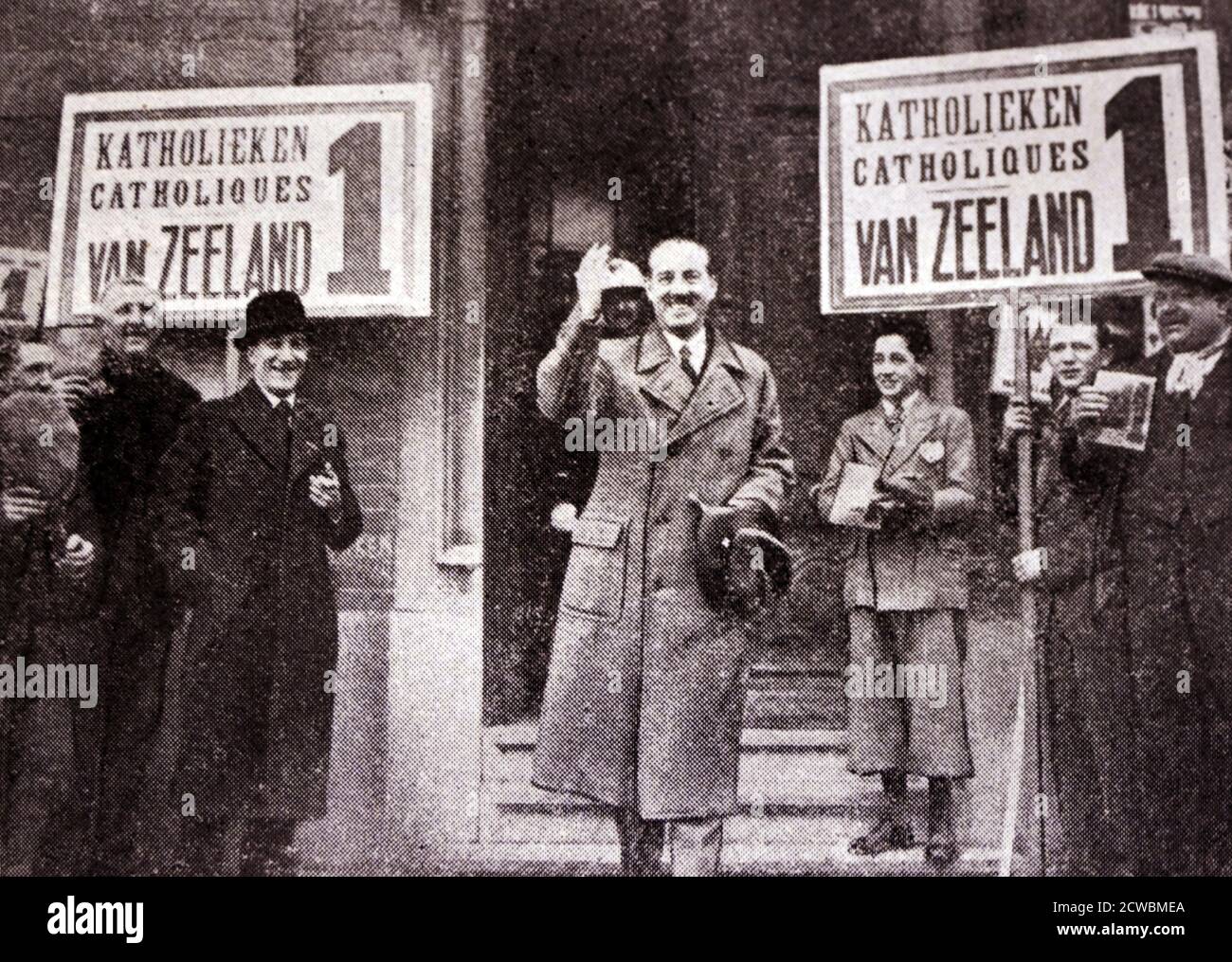 Fotografia in bianco e nero di Paul van Zeeland (1893-1973), leader del Partito Cattolico in Belgio. Foto Stock