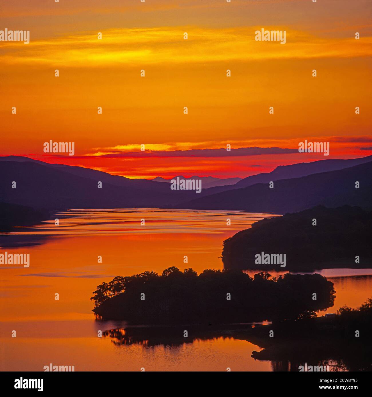 The Queens View at Loch Tummel vicino Pitlochry Perthshire, Scozia. Foto Stock