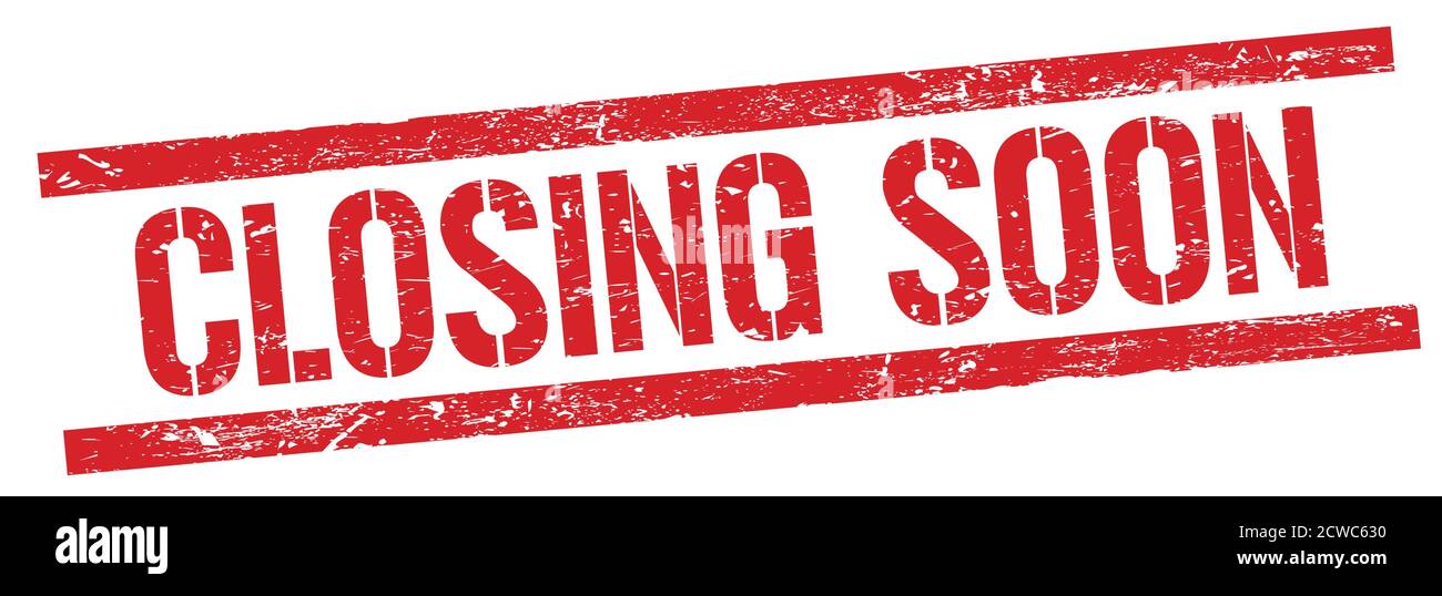 CHIUSURA A BREVE del testo sul simbolo rosso del francobollo rettangolare. Foto Stock