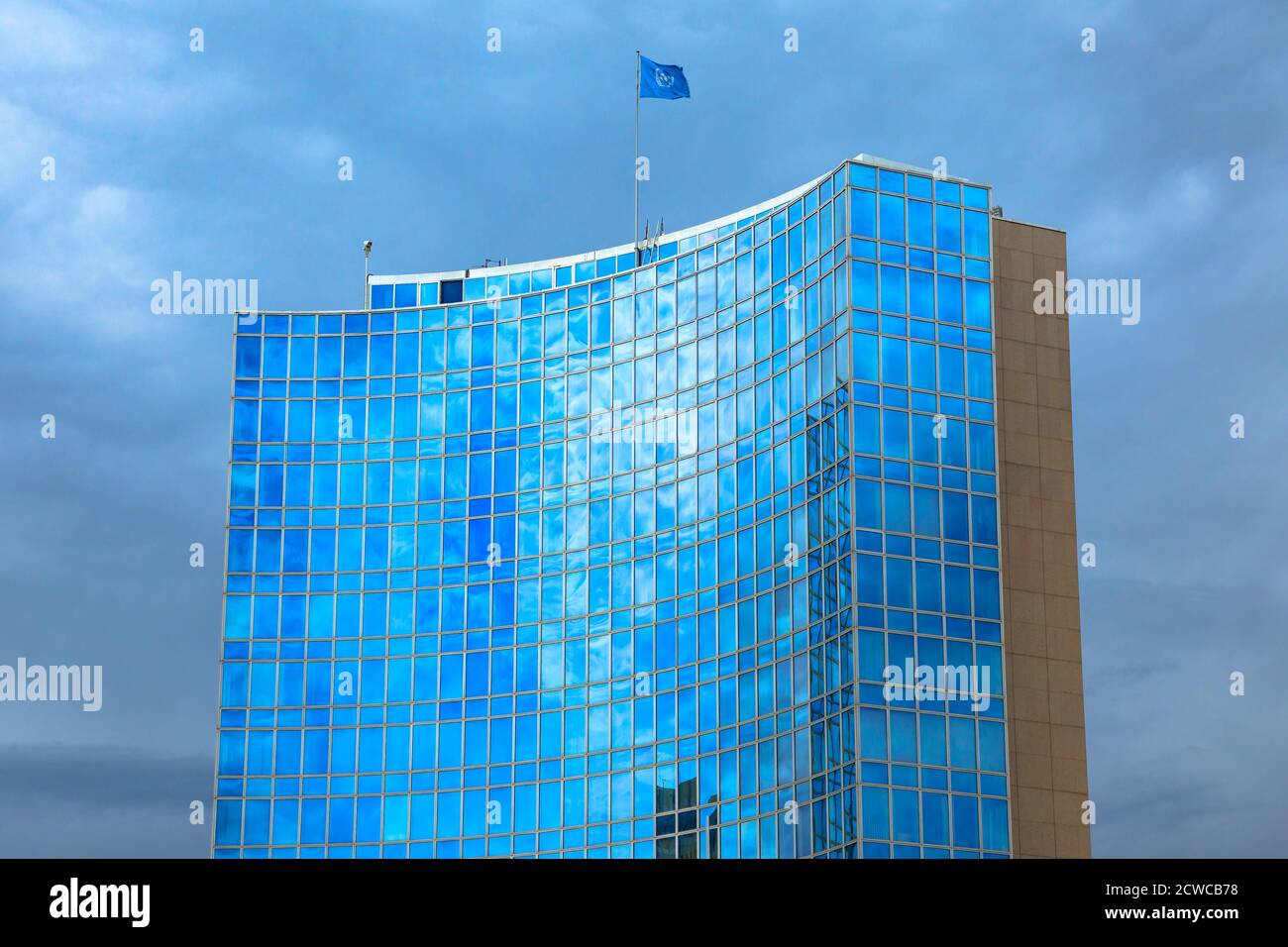 Ginevra, Svizzera - 16 agosto 2020: La costruzione dell'Organizzazione Mondiale della Proprietà intellettuale, OMPI. Un'agenzia specializzata delle Nazioni Unite Foto Stock