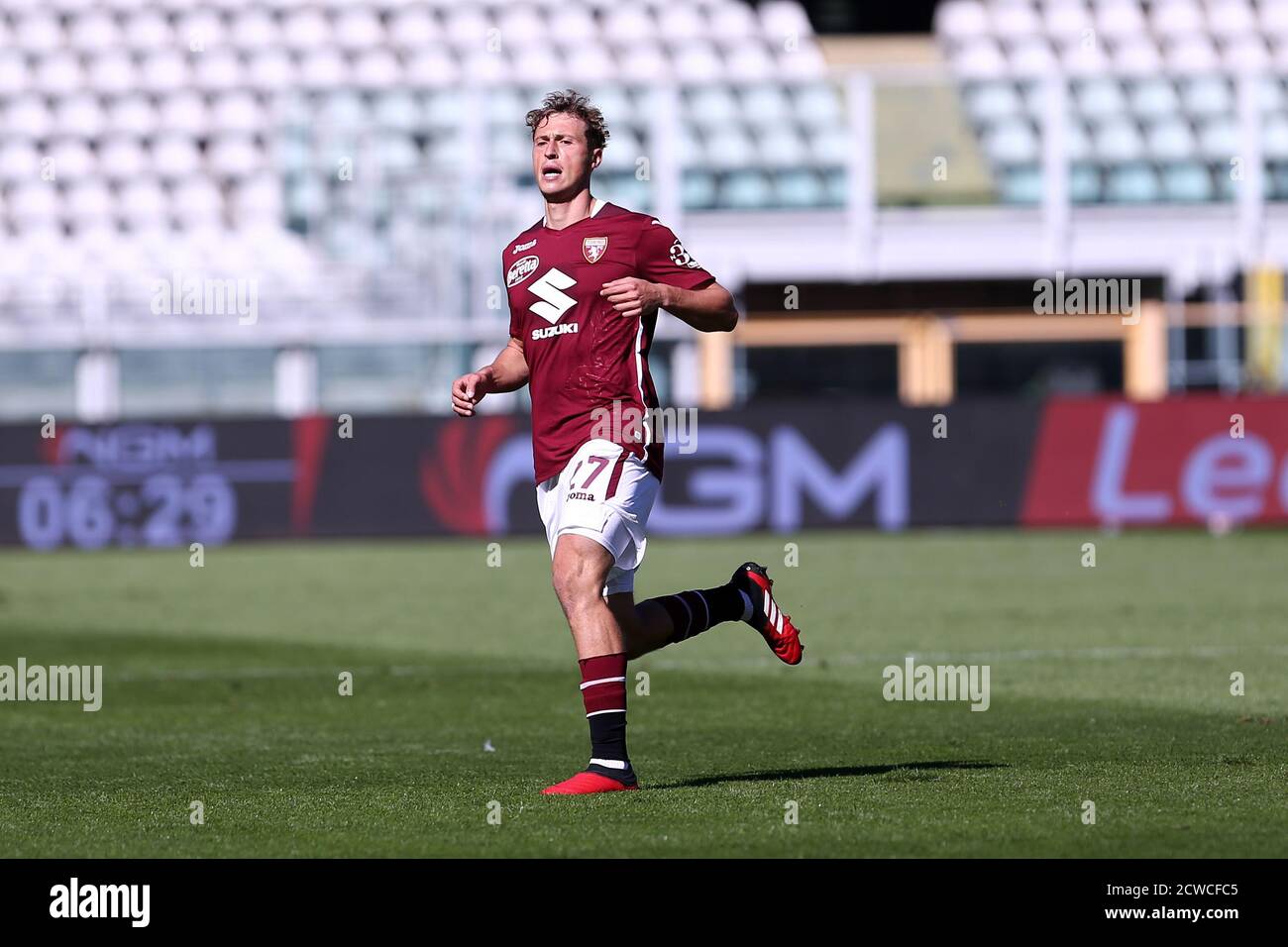 Torino, Italia. 26 settembre 2020. Mergim Vojvoda del Torino FC durante la Serie A partita tra Torino FC e Atalanta Calcio. Foto Stock