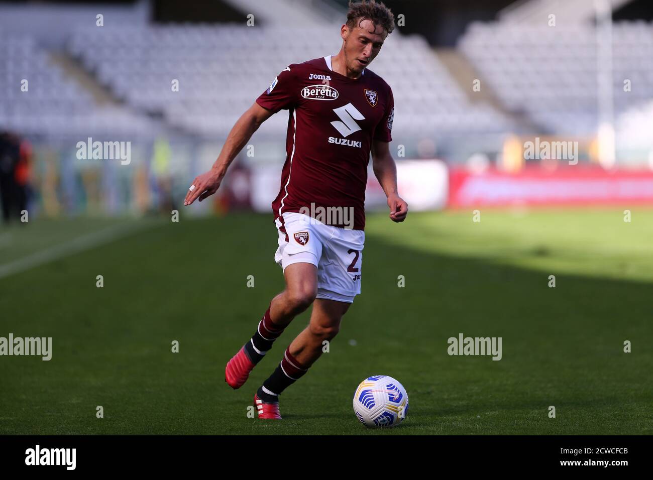 Torino, Italia. 26 settembre 2020. Mergim Vojvoda del Torino FC durante la Serie A partita tra Torino FC e Atalanta Calcio. Foto Stock