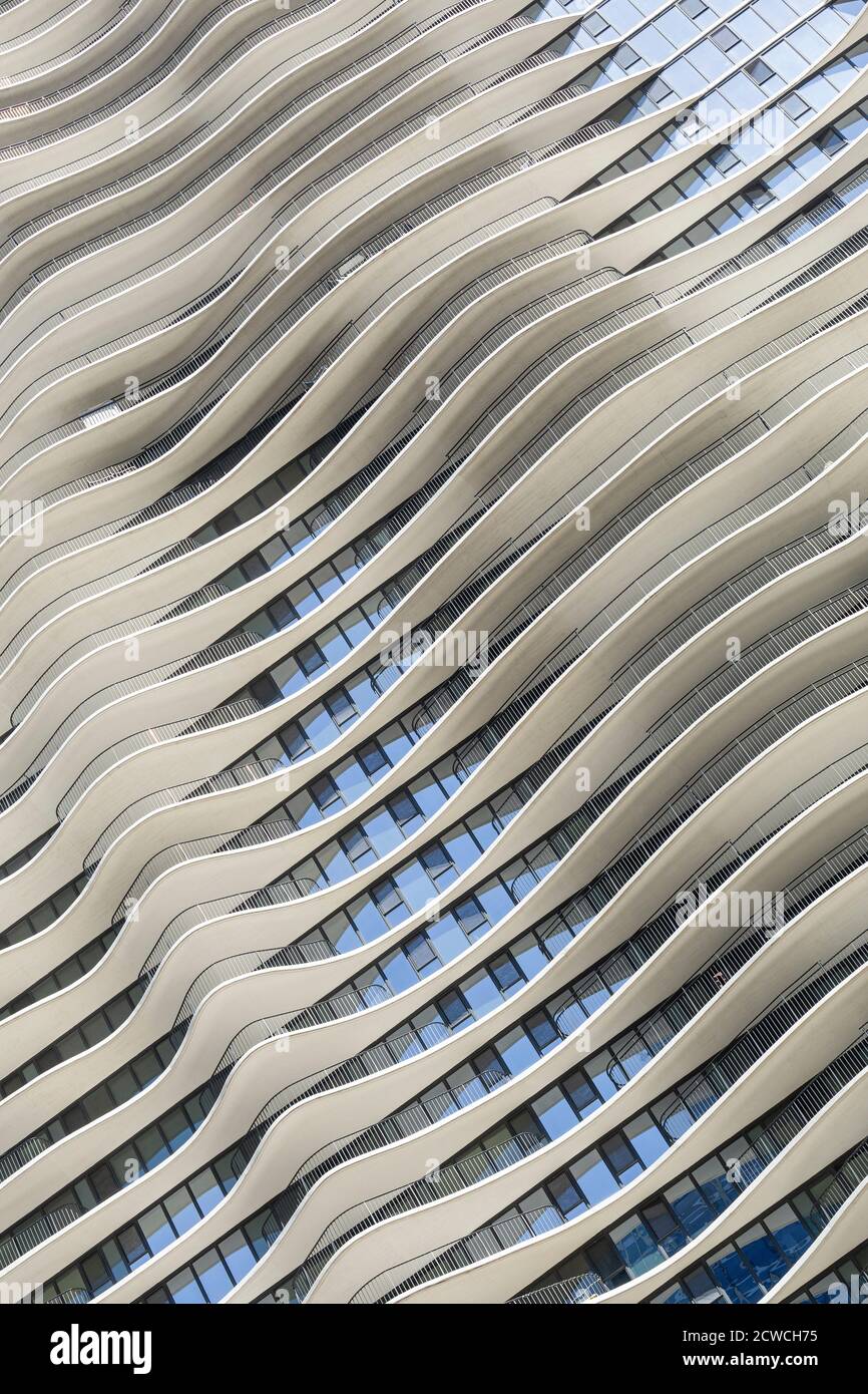 The Aqua Tower, Chicago, Illinois, Stati Uniti Foto Stock