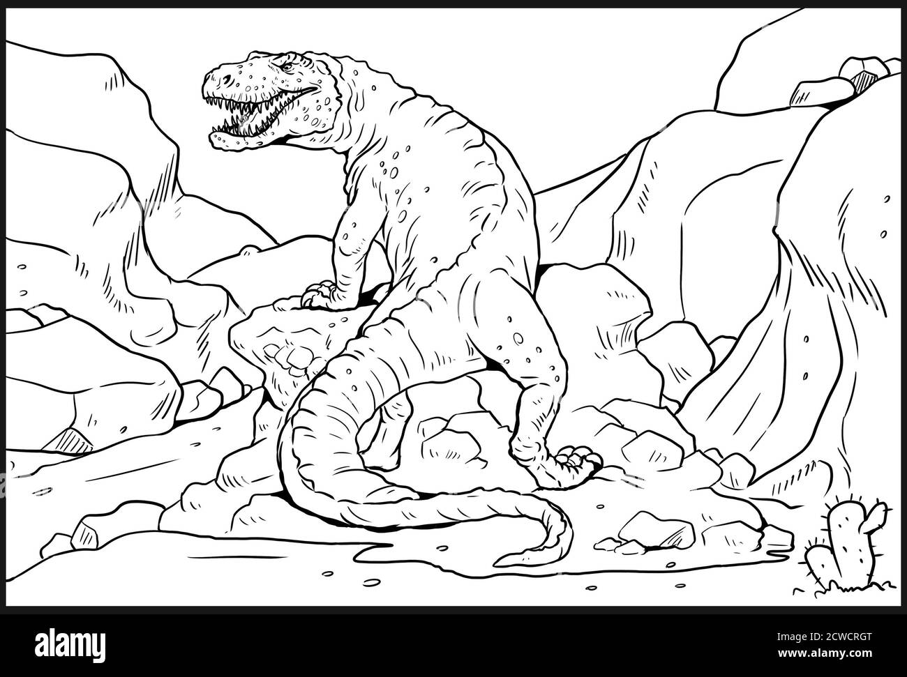 Dinosauro carnivoro - Postosuchus. Disegno isolato Dino. Lucertola preistorica. Foto Stock