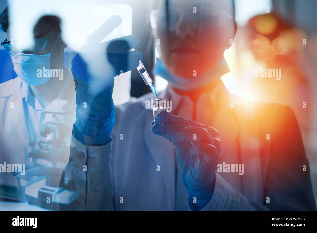 Laboratorio di scienza medica. Concetto di ricerca su virus e batteri. Foto Stock