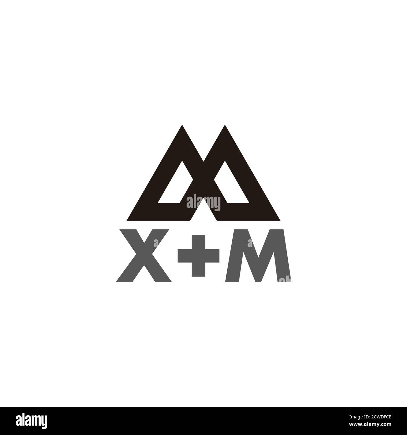 lettera xm vettore di simbolo di linea geometrica collegata semplice Illustrazione Vettoriale
