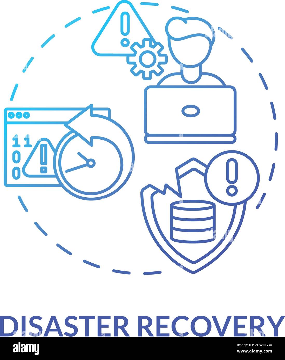 Icona del concetto di disaster recovery Illustrazione Vettoriale
