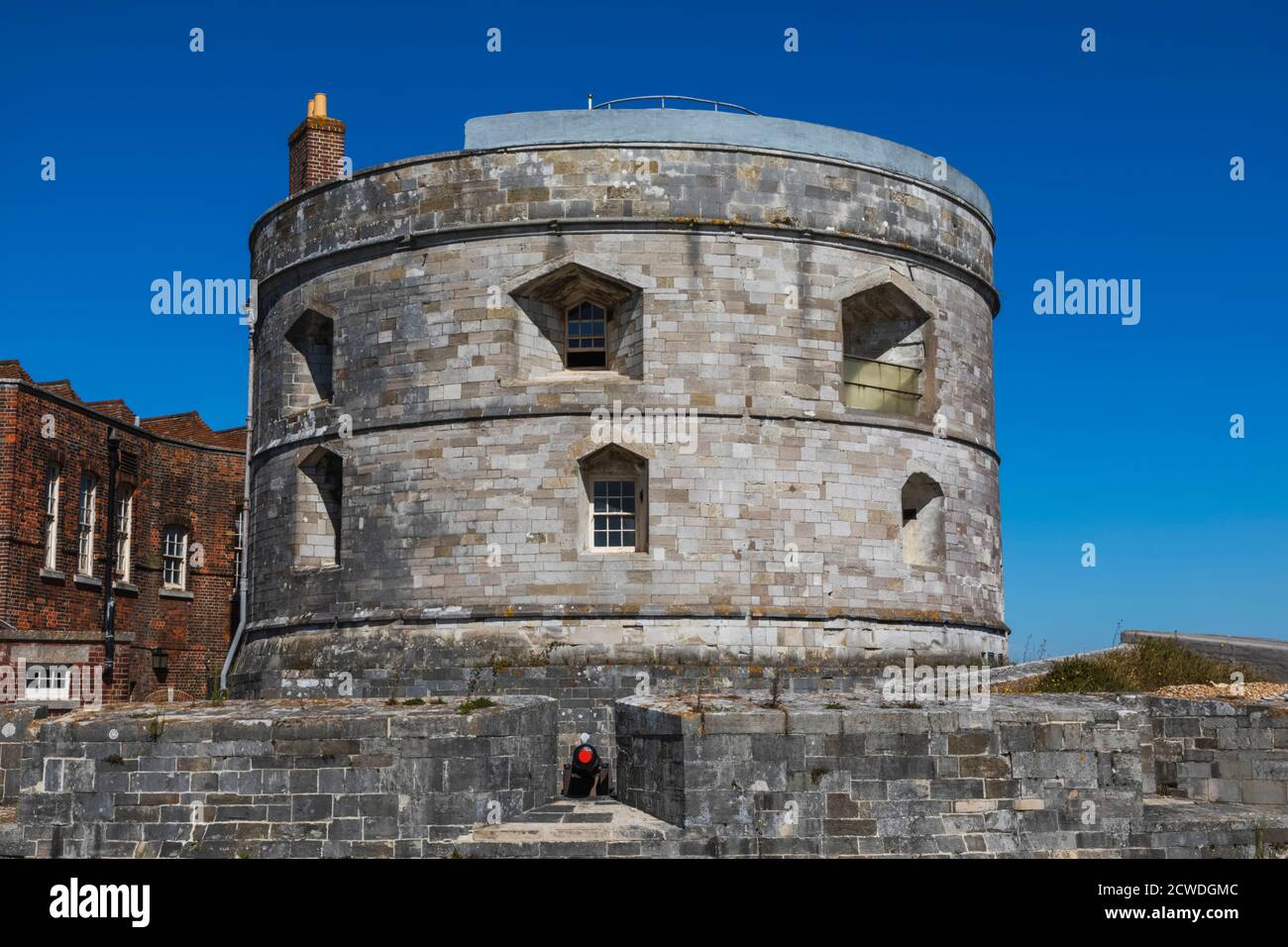 Inghilterra, Hampshire, New Forest, Calshot, Calshot Beach e Castello Foto Stock