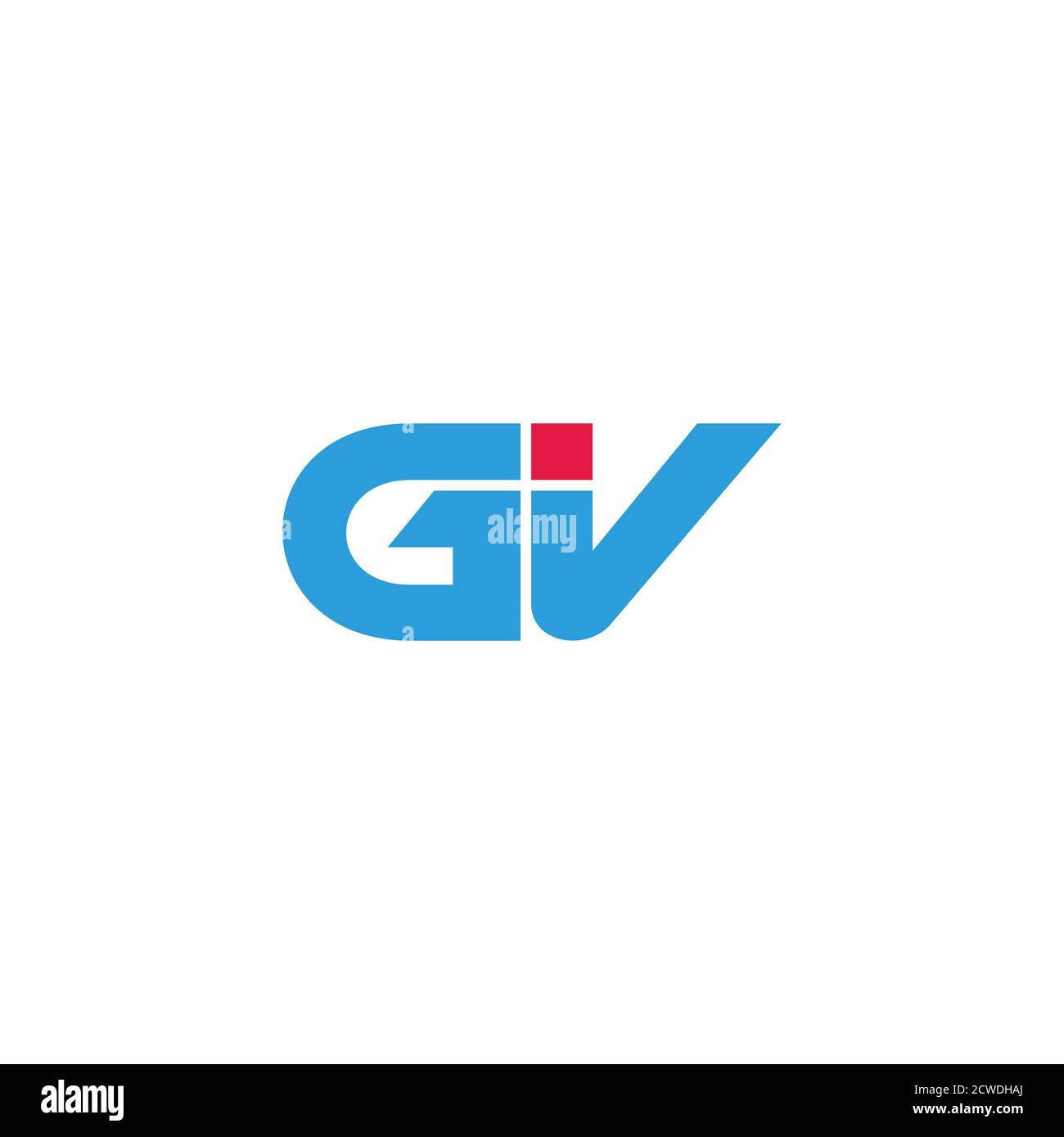 semplice lettera gv linea geometrica art vettore di logo moderno Illustrazione Vettoriale