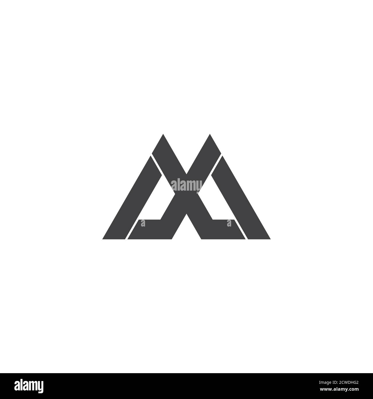 lettera mx semplice geometrico moderno simbolo vettore di simbolo triangolo Illustrazione Vettoriale