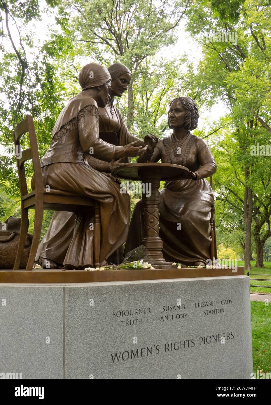 Women's Rights Pioneers Monument nel Central Park di New York Foto Stock