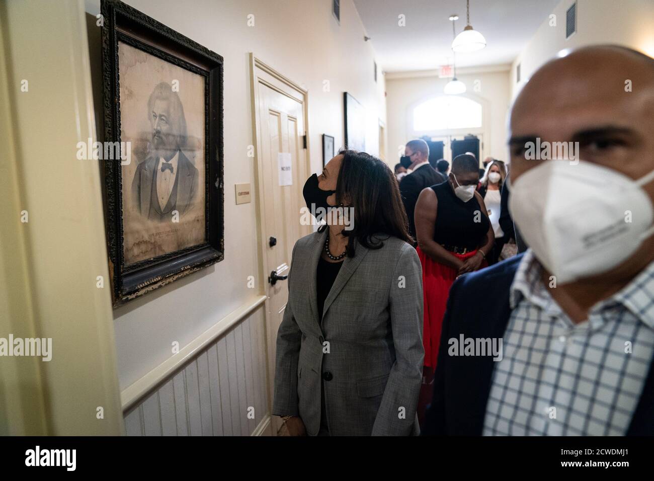 RALEIGH, NC, USA - 28 settembre 2020 - candidato democratico alla vicepresidenza Kamala Harris sul sentiero della campagna 2020 all'Università di Shaw, Raleigh, No Foto Stock