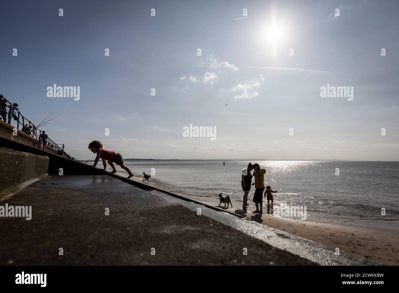 Crosby Beach , parte della costa Merseyside a nord di Liverpool nel distretto metropolitano di Sefton, Inghilterra. Foto Stock