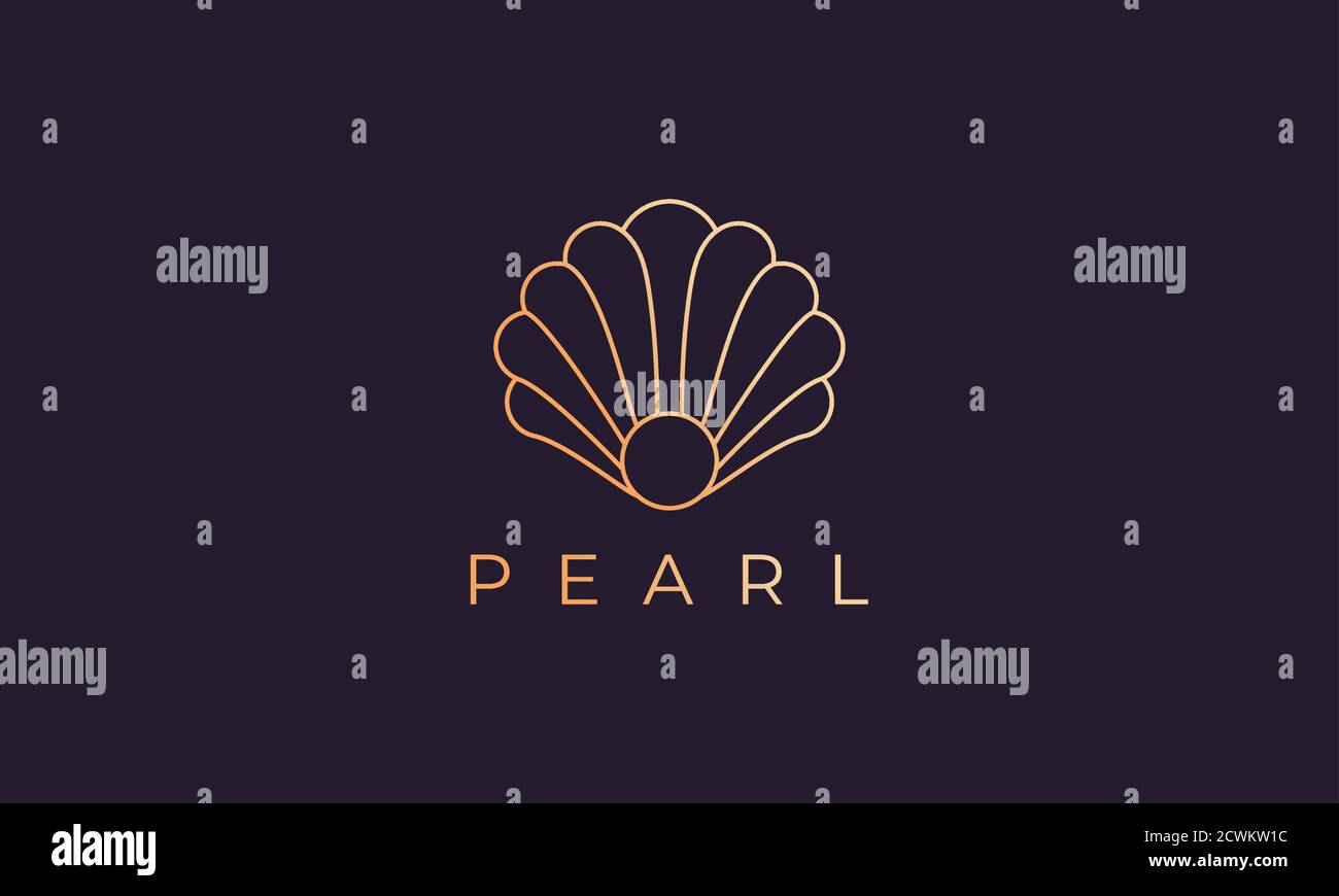 modello con logo pearl shell dal design elegante e lussuoso Illustrazione Vettoriale