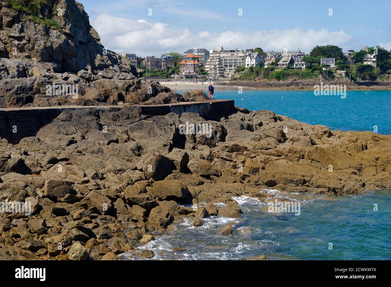 Passeggiata di fronte al pointe du Moulinet Foto Stock