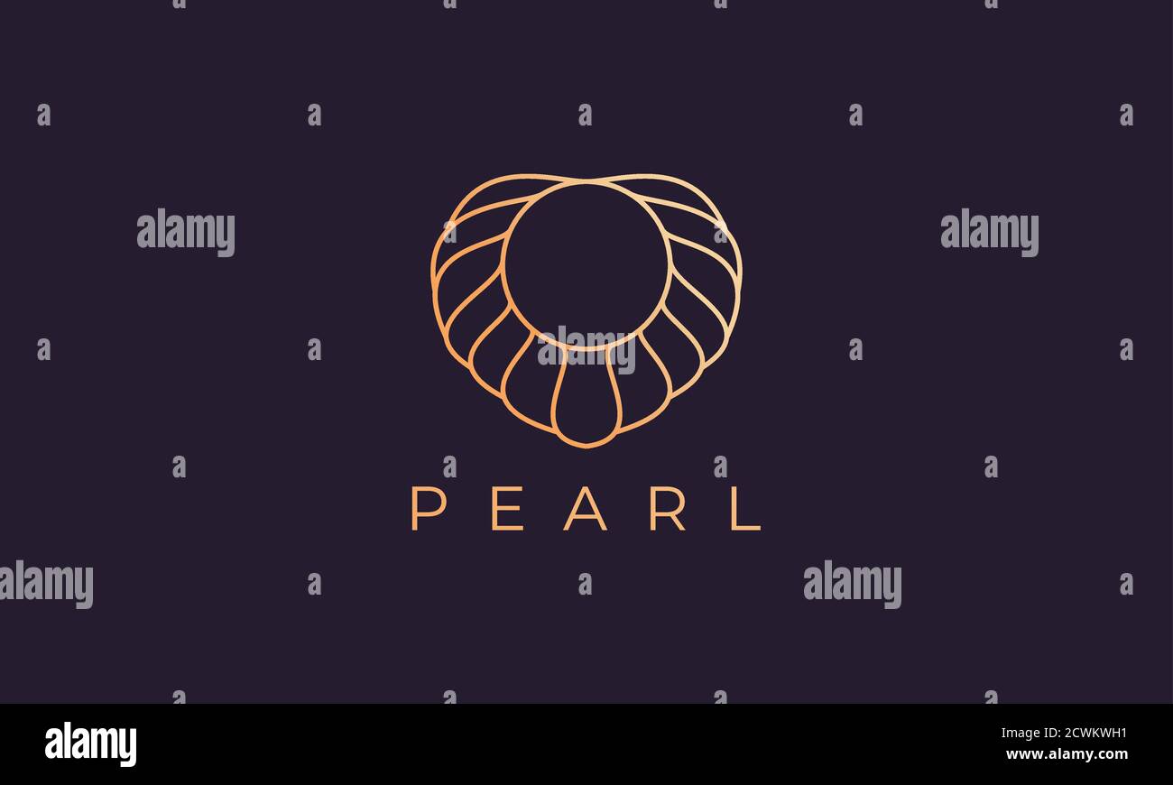 modello con logo pearl shell dal design elegante e lussuoso Illustrazione Vettoriale