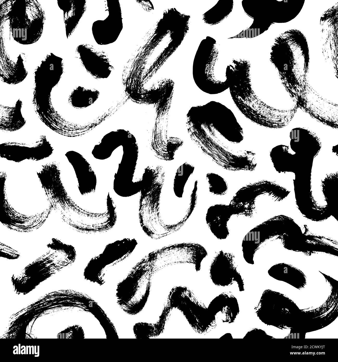 Onde ricci motivo senza cuciture disegnato a mano. Illustrazione Vettoriale