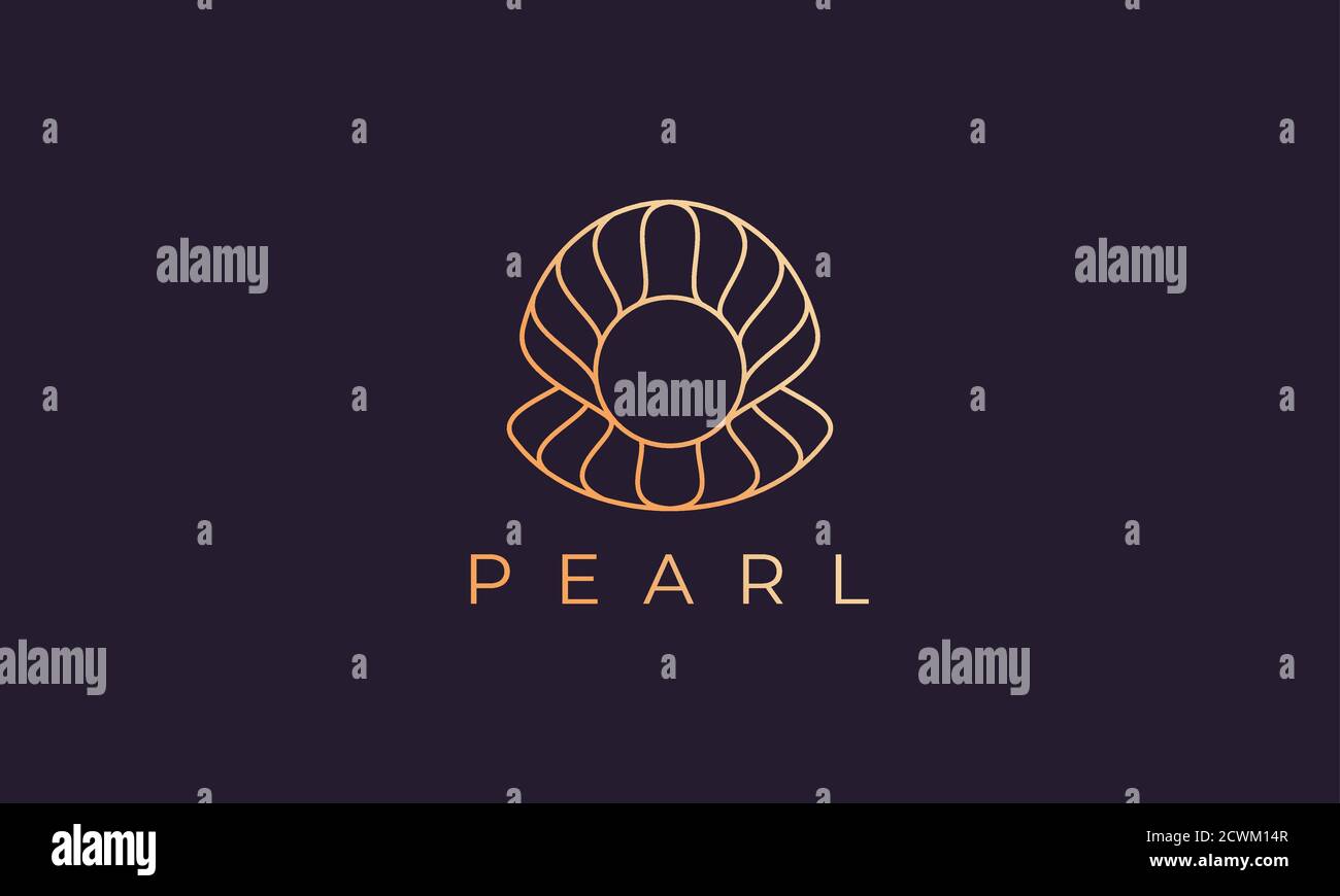 modello con logo pearl shell dal design elegante e lussuoso Illustrazione Vettoriale