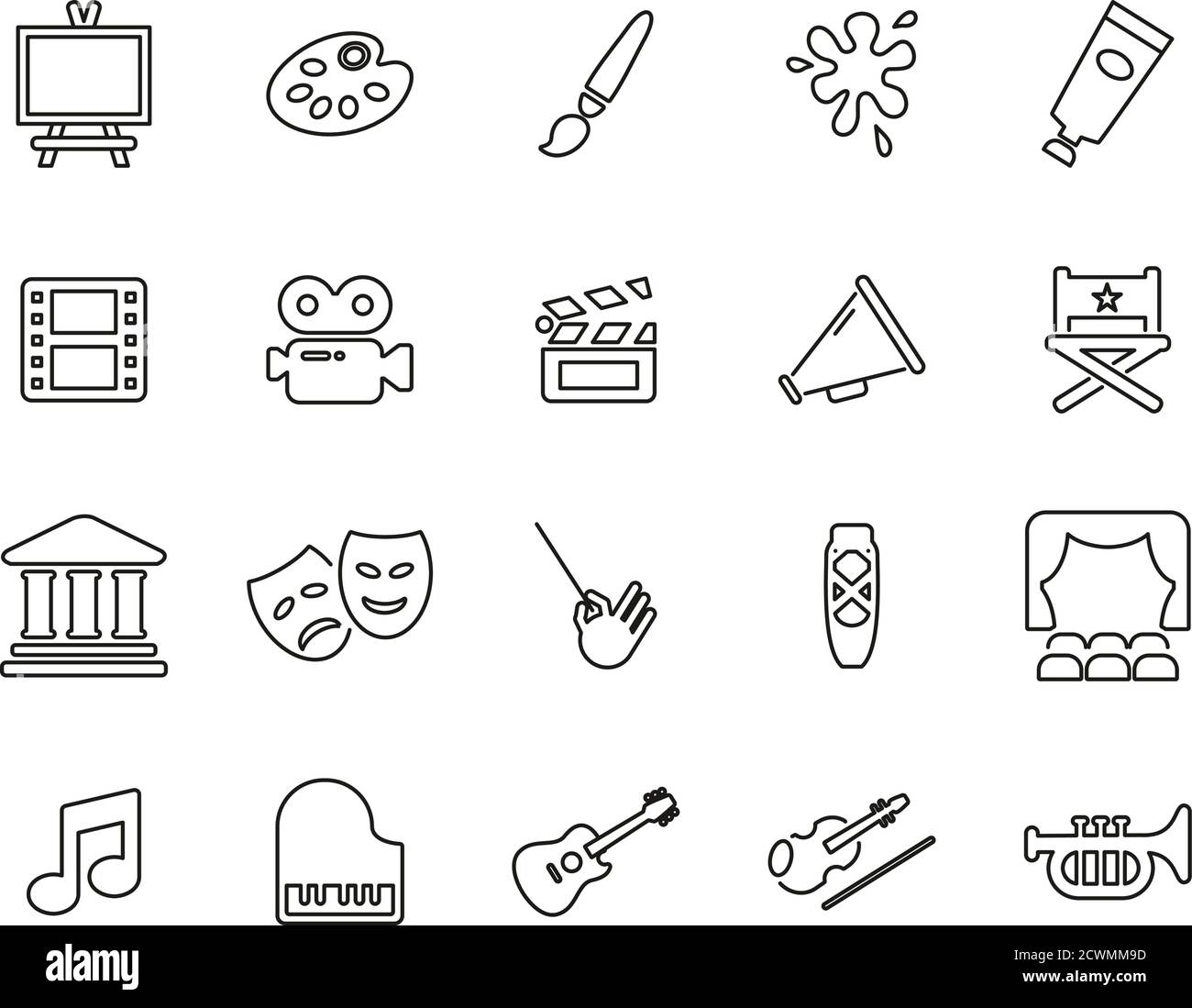 Arte & Arte icone di apparecchiature di linea sottile Serie Big Illustrazione Vettoriale