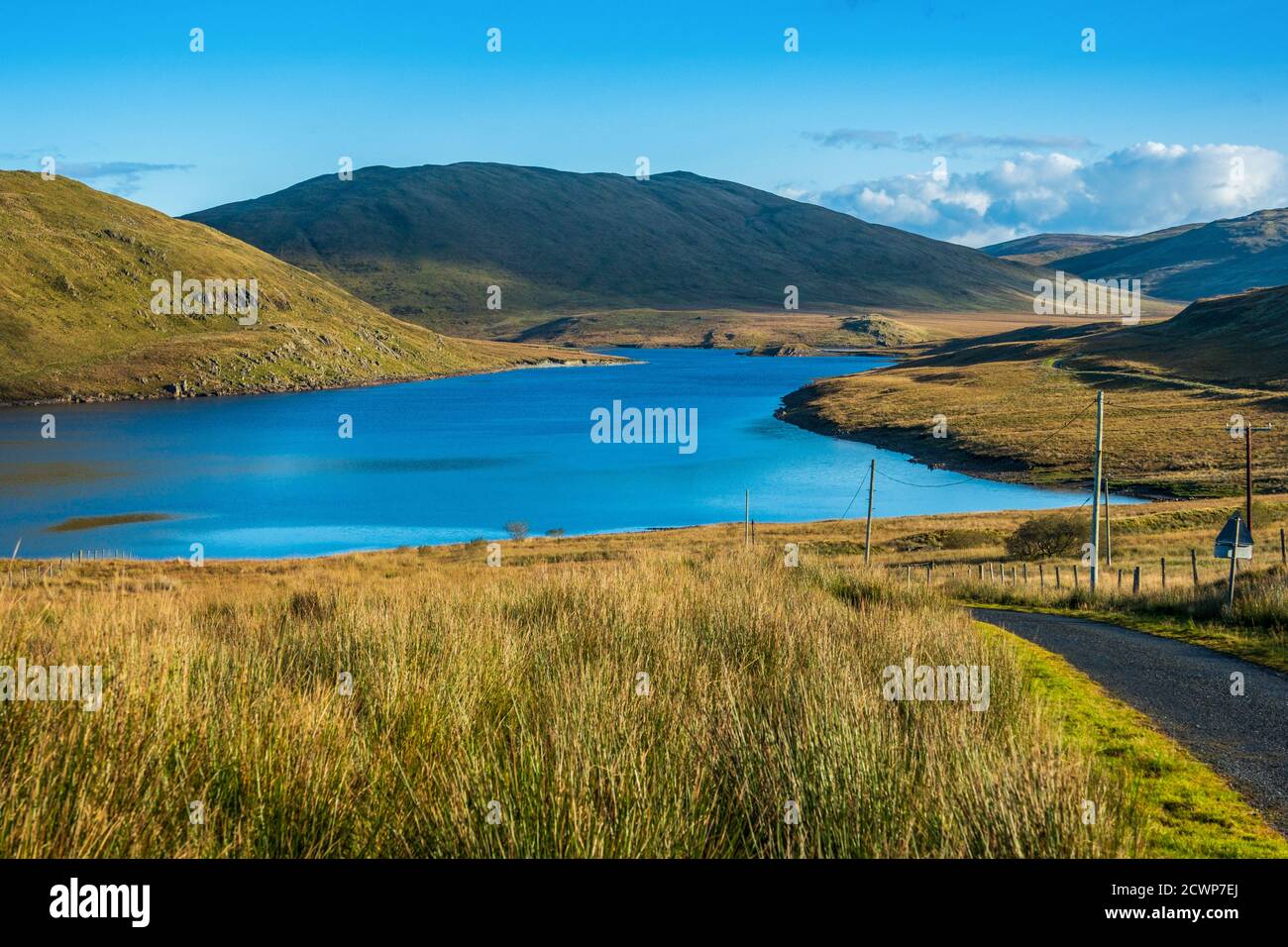 Il lago artificiale di Nant-y-moch, situato nelle montagne Cambriane del Galles centrale, si trova a Ceredigion. Foto Stock