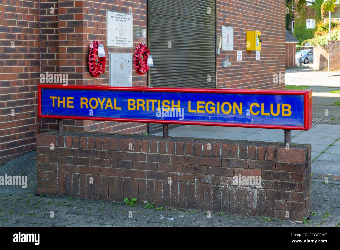 Il cartello all'esterno di un Royal British Legion Club chiuso, Fratton, Portsmouth, Regno Unito Foto Stock