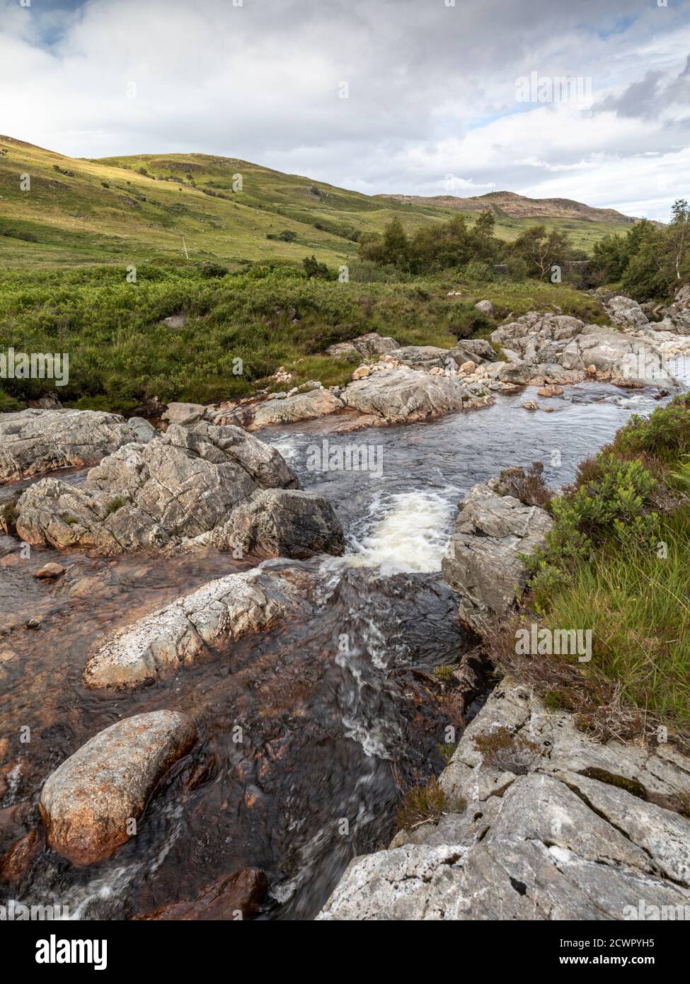 North Sannox burn, North Glen Sannox, Isola di Arran, Scozia, Regno Unito. Foto Stock