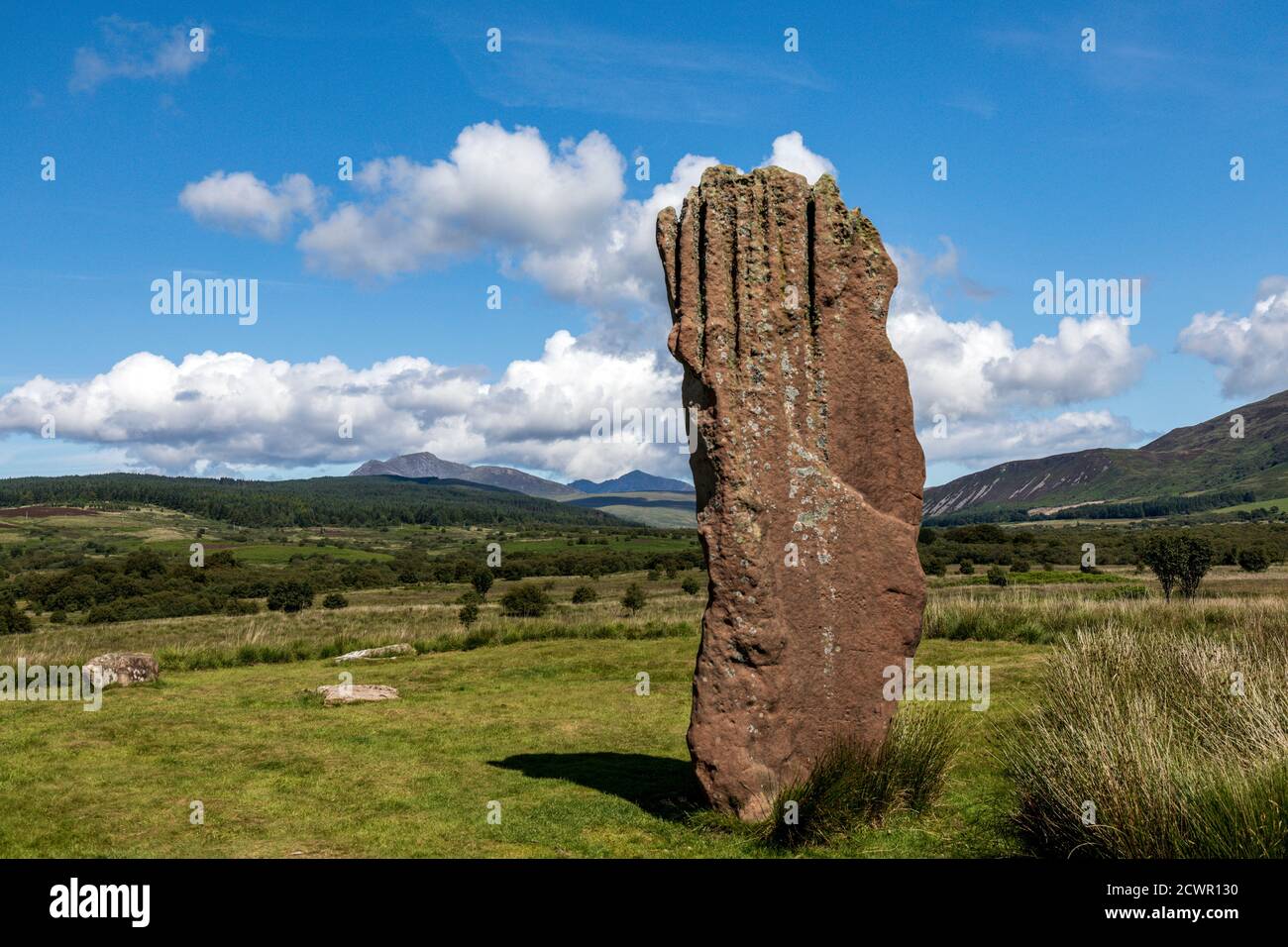 Machrie Moor Standing Stones, Isola di Arran, Scozia, Regno Unito Foto Stock