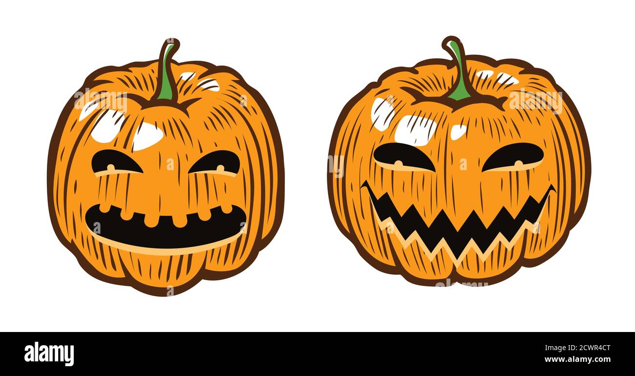 Zucca di Halloween. Illustrazione vettoriale del simbolo Illustrazione Vettoriale