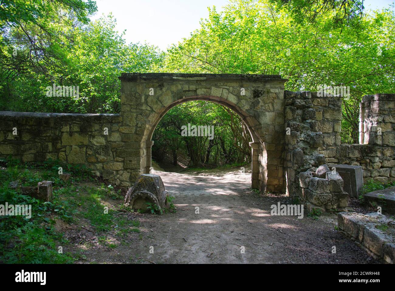 Cimitero di Karaite a Crimea. Lapidi Foto Stock