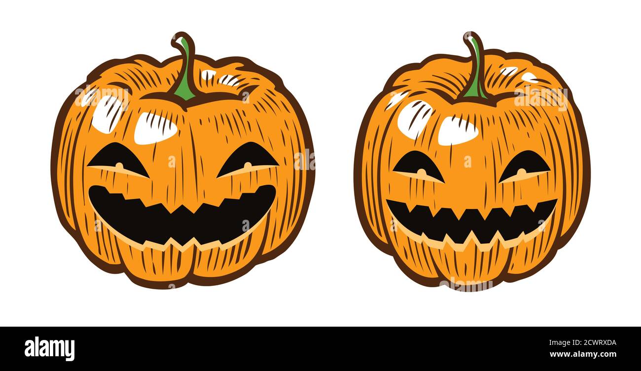 Cartone animato di zucca di Halloween. Illustrazione vettoriale del simbolo Illustrazione Vettoriale