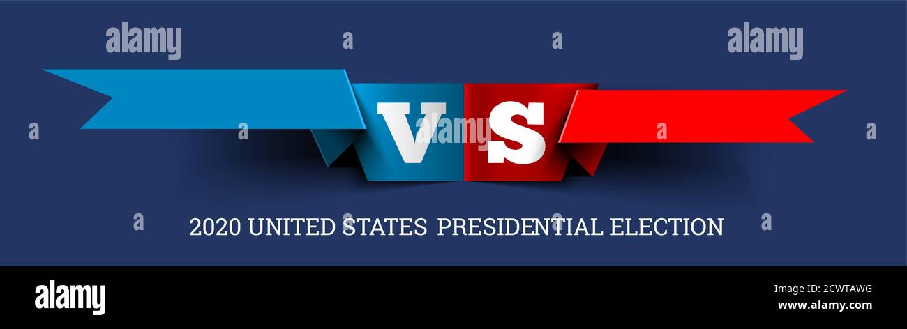 Elezioni presidenziali negli Stati Uniti. Donald Trump contro Joe Biden. Illustrazione vettoriale Illustrazione Vettoriale