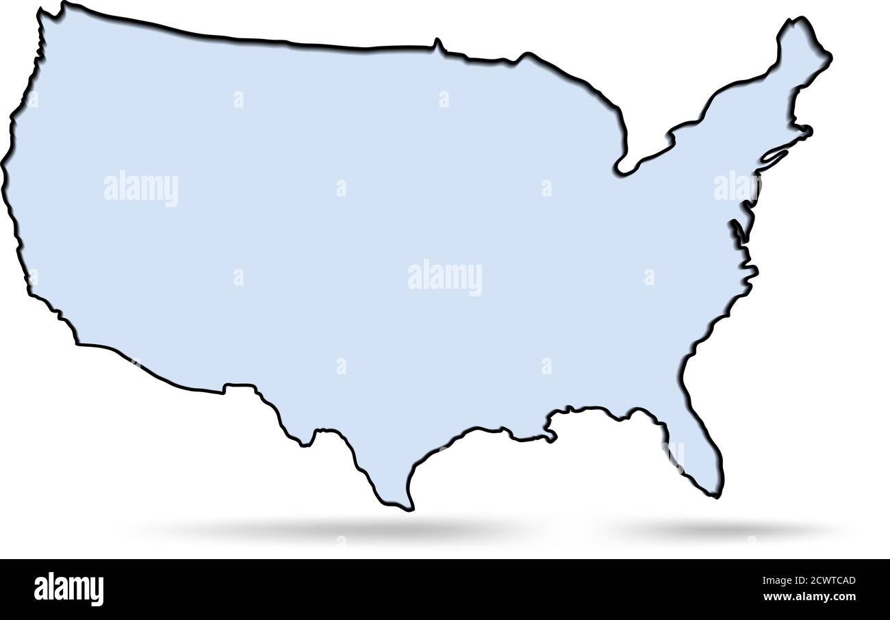 Mappa semplice Stati Uniti Illustrazione Vettoriale