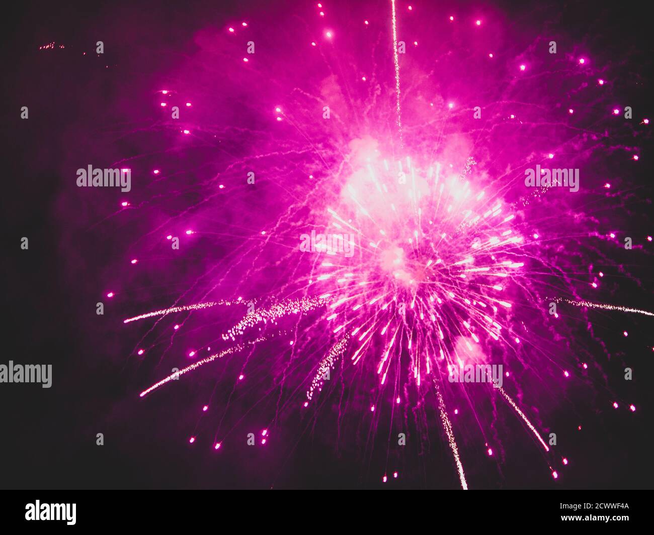 Lo spettacolo dei fuochi d'artificio di New Years Foto Stock