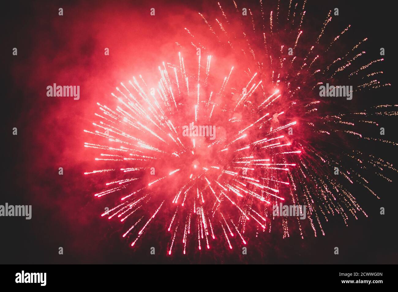 Lo spettacolo dei fuochi d'artificio di New Years Foto Stock