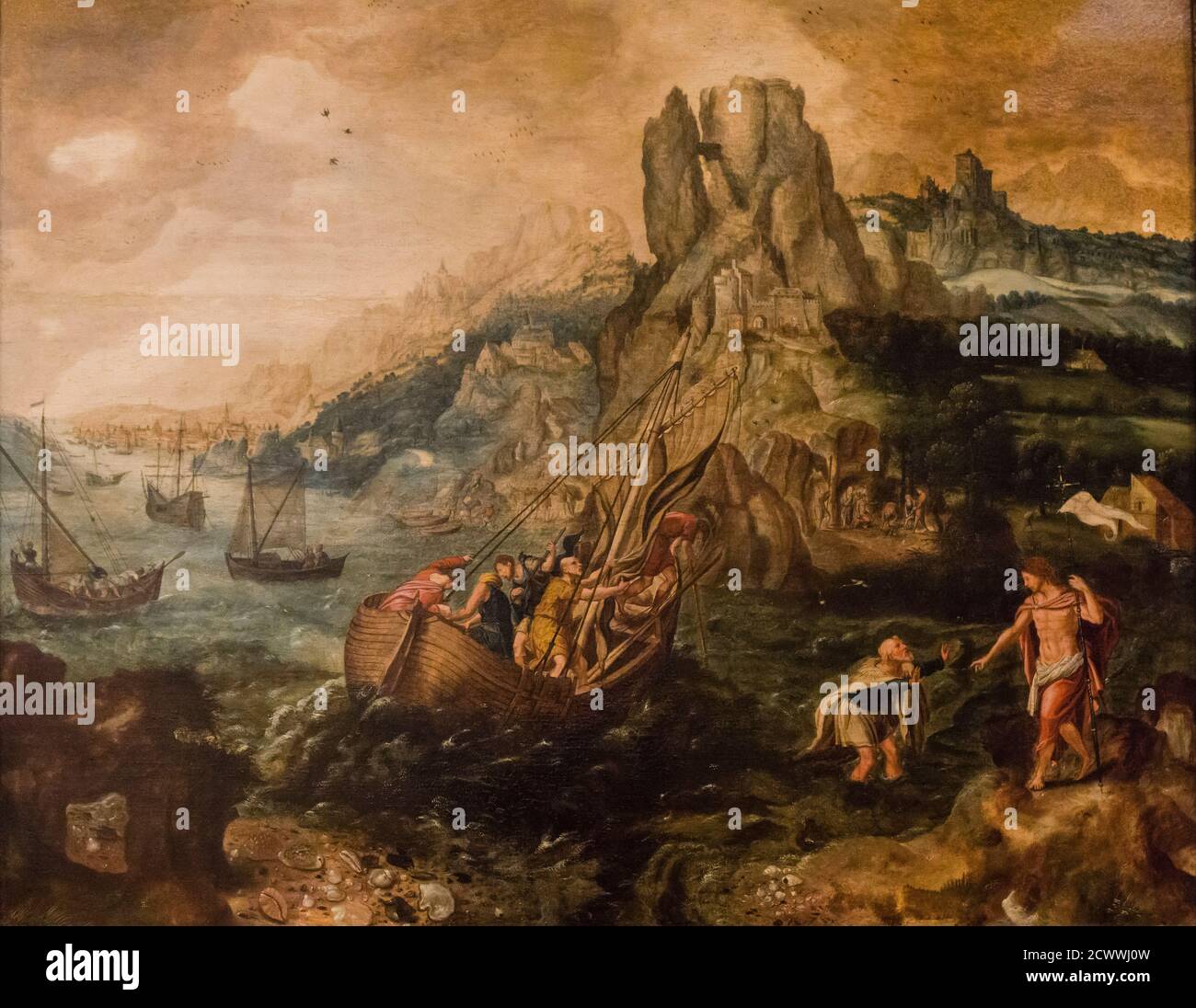 Herri met de Bles, la última aparicion de Cristo a sus disipulos, óleo sobre tela, Museo Nacional de Bellas Artes (MNBA), Buenos Aires, republica Arg Foto Stock