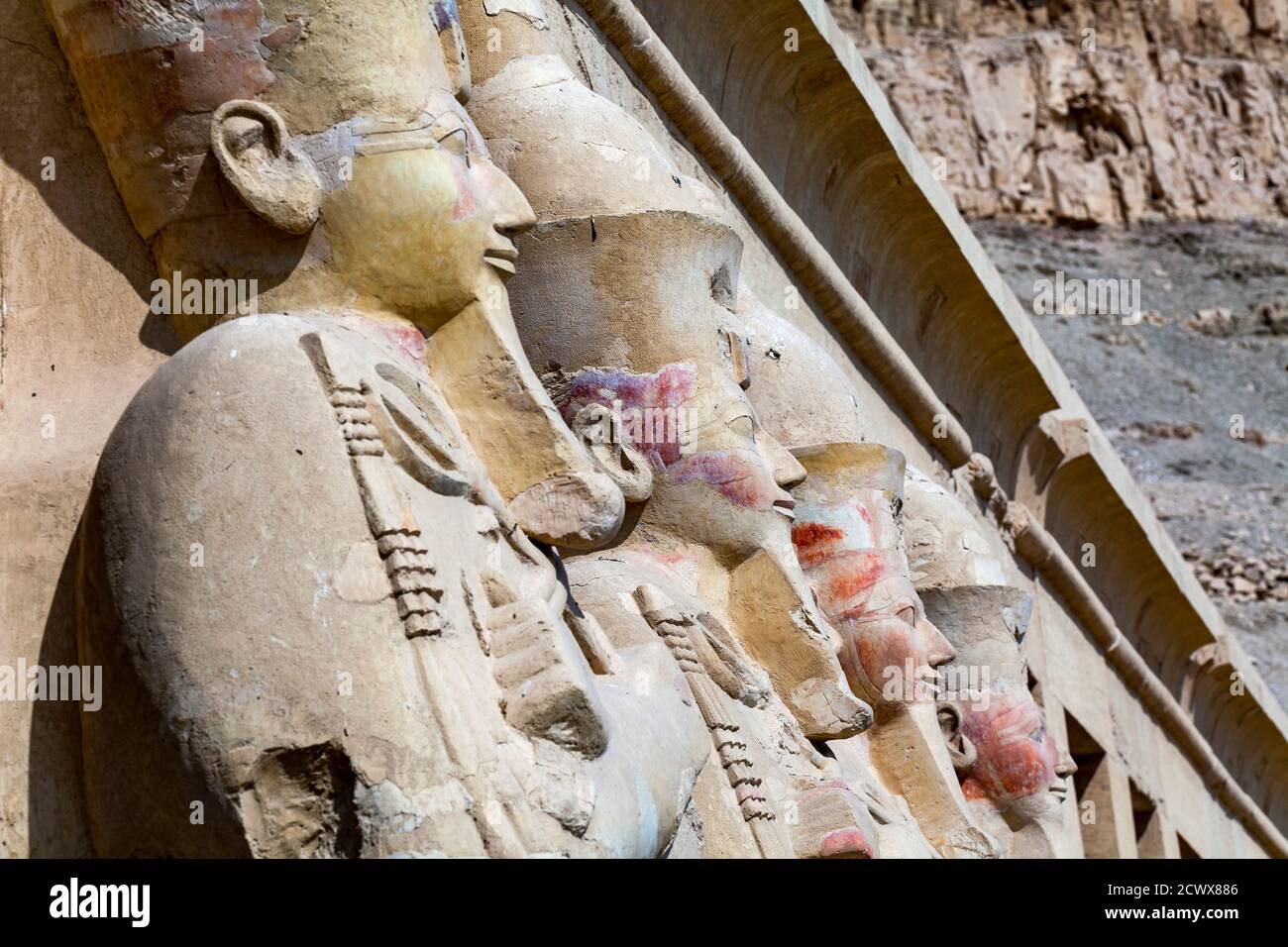 Tempio di Hatshepsut, Deir al-Bahri, Valle dei Re, Luxor, Egitto Foto Stock