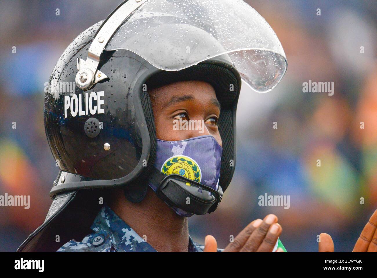 ADDIS ABEBA, 30, 2020 settembre. Funzionari di polizia federali etiopi durante una parata in stile militare a Piazza Meskel, nella capitale dell’Etiopia, Addis Abeba Foto Stock