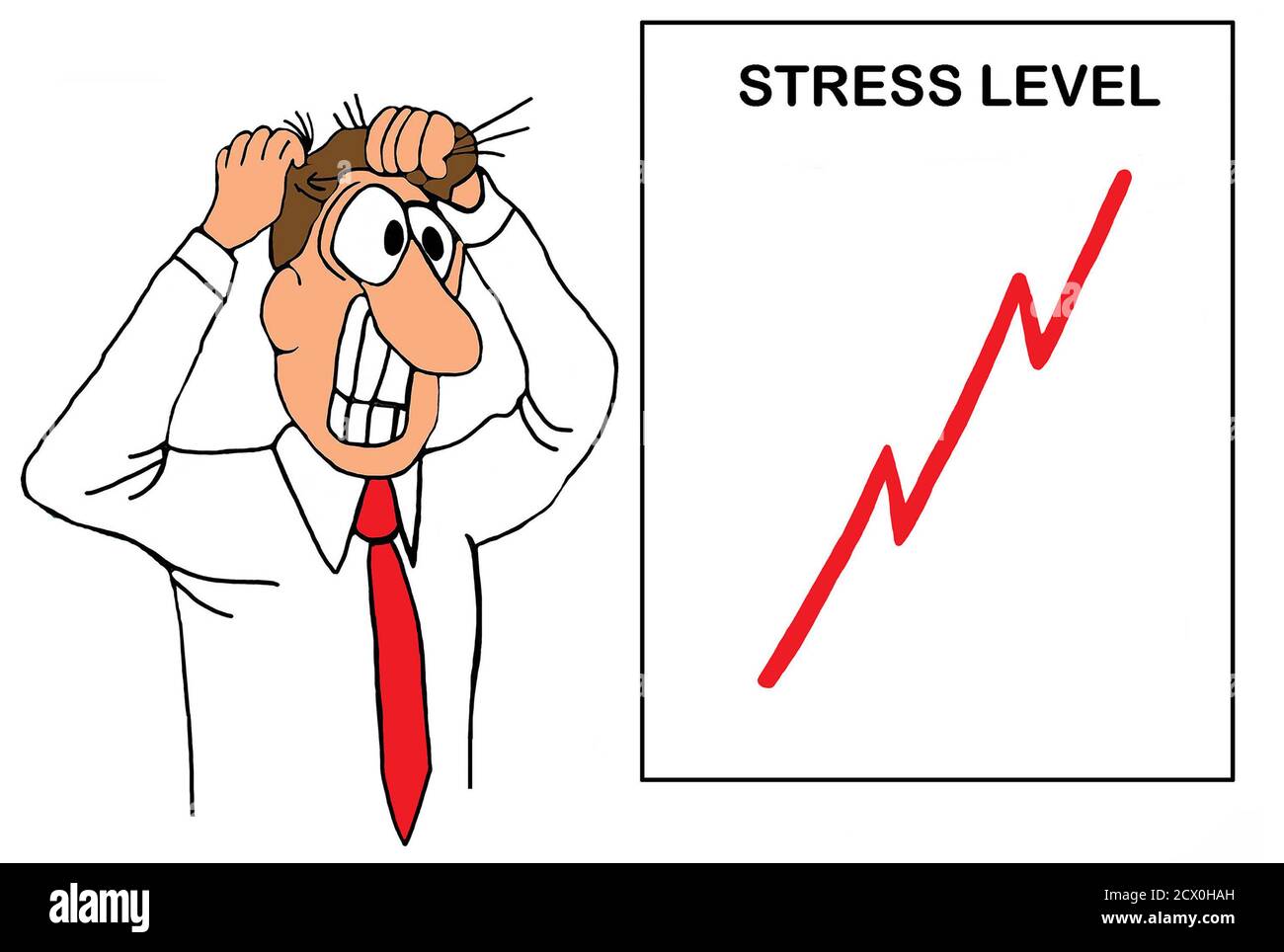 Un dirigente maschile tira i capelli fuori dallo stress Foto Stock