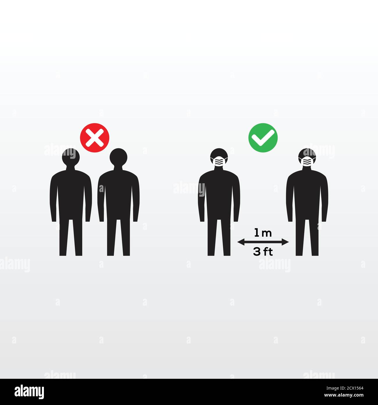 Icona di allontanamento sociale. Silhouette bianche e nere icona semplice uomo di distanza sociale. Mantenga il vostro distanziamento sociale Illustrazione Vettoriale