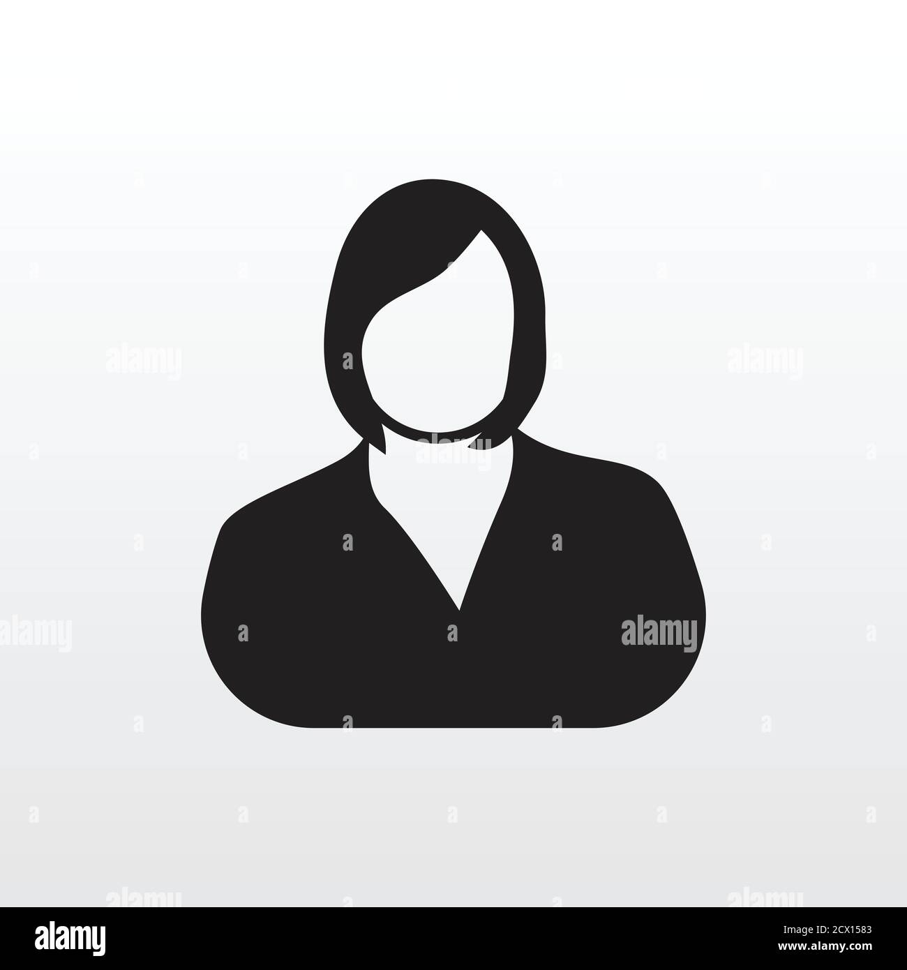 Icona utente femminile. Business woman femmina utente avatar icona grafica vettoriale Illustrazione Vettoriale