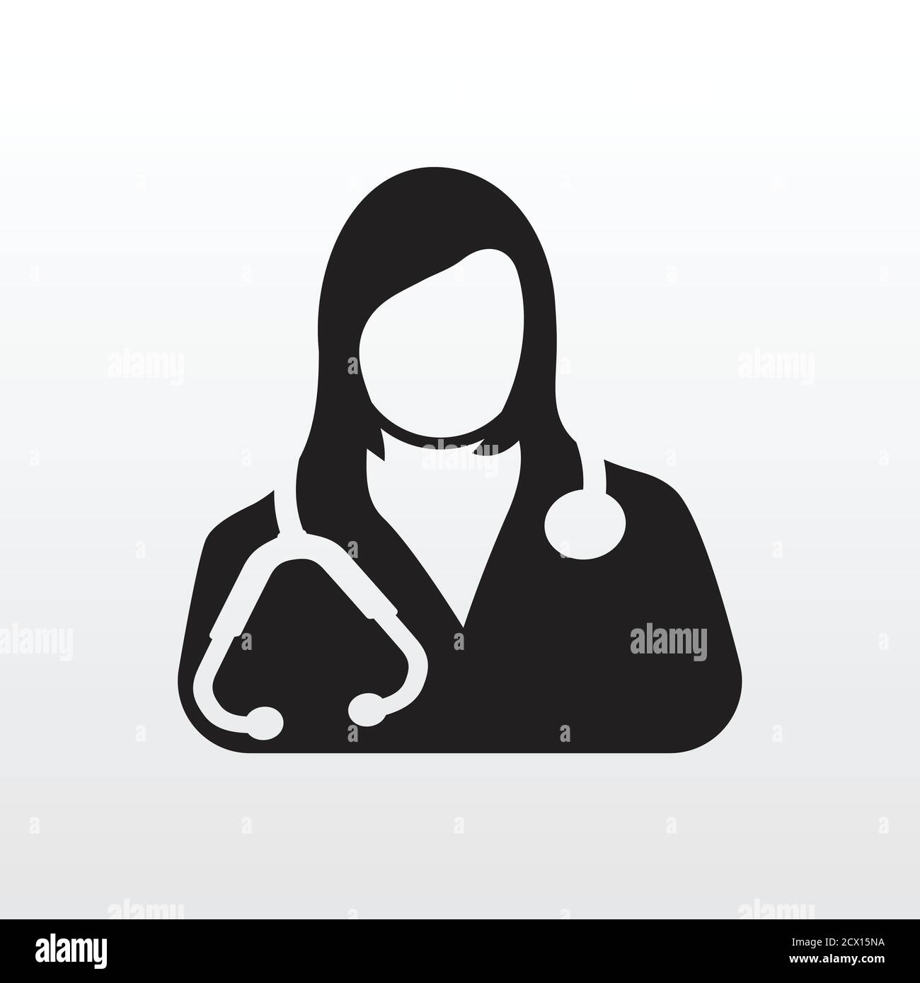 Icona medico femminile. Grafico vettoriale medico donna Illustrazione Vettoriale