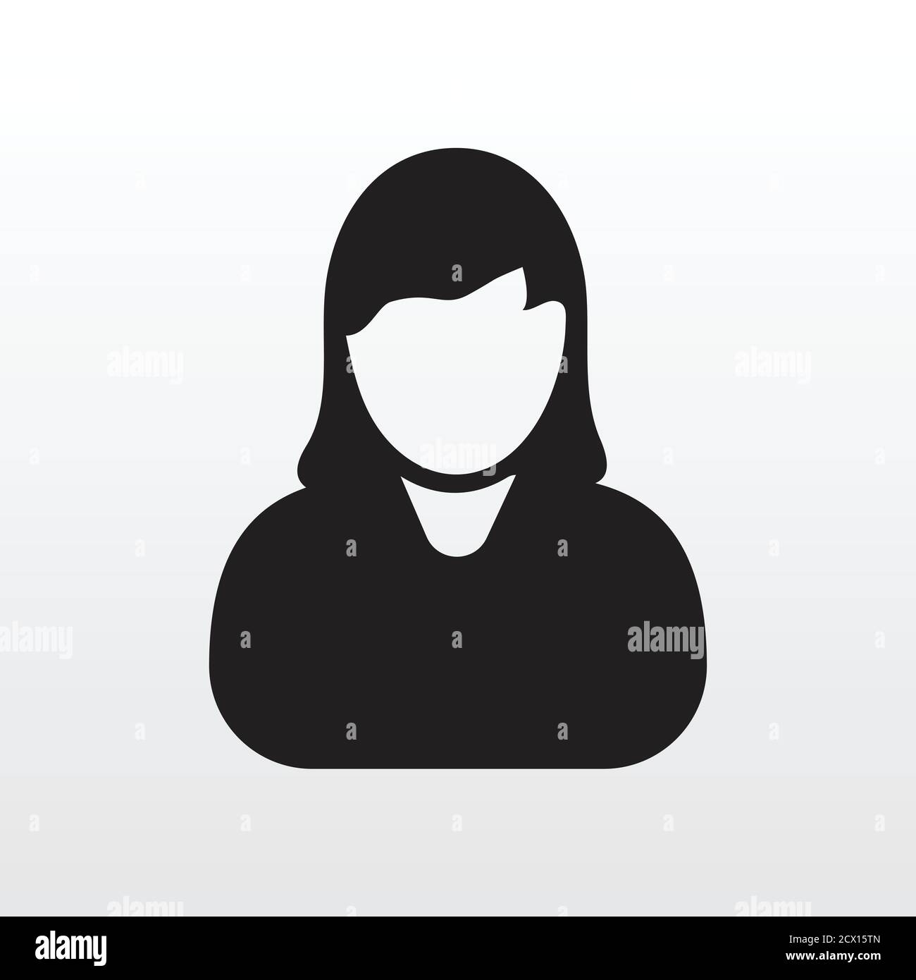 Icona utente femminile. Business woman femmina utente avatar icona grafica vettoriale Illustrazione Vettoriale